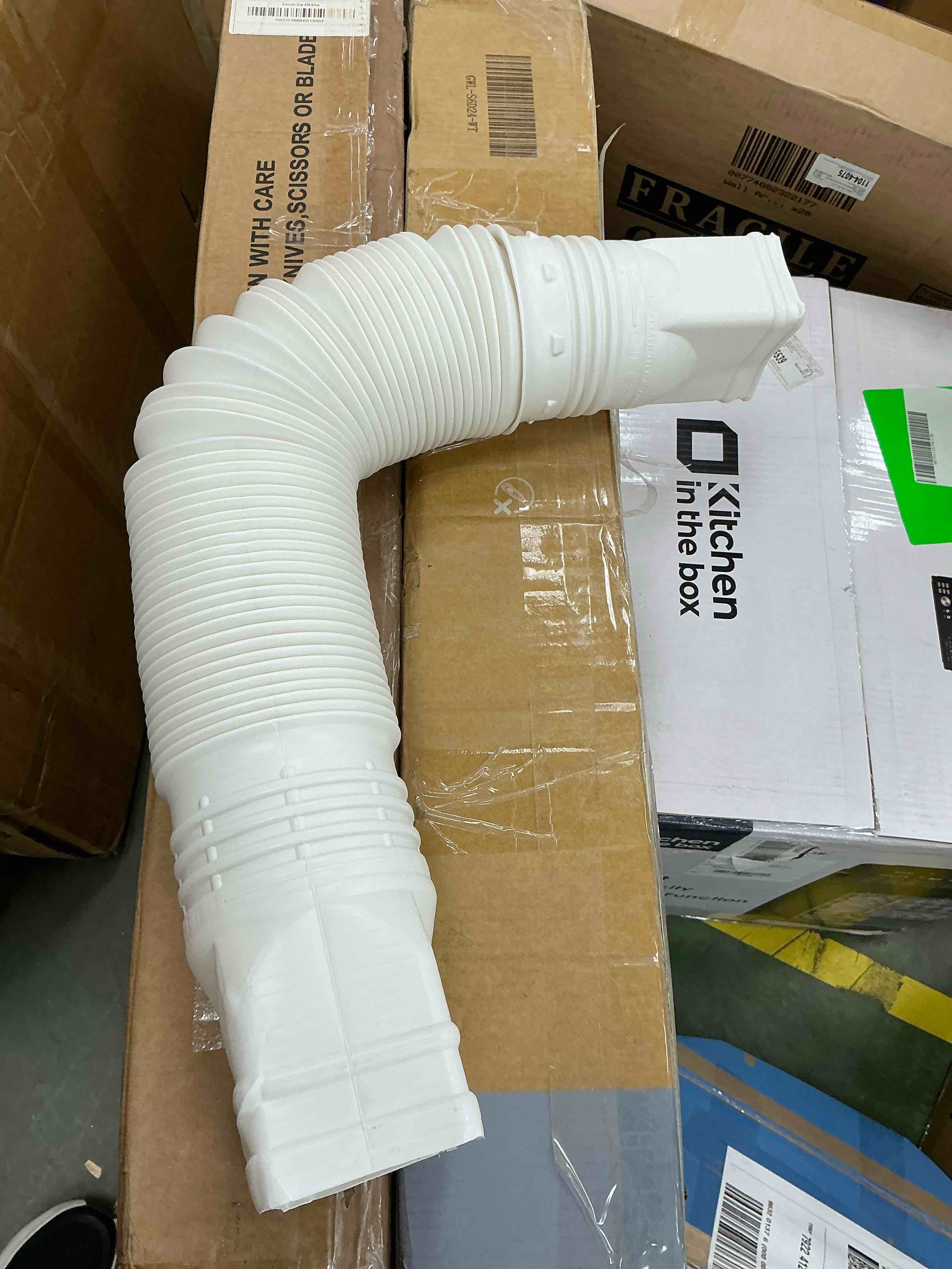 Condition photo showing Good Condition for amerimax flex-a-spout downspout extension white roof gutter accessories