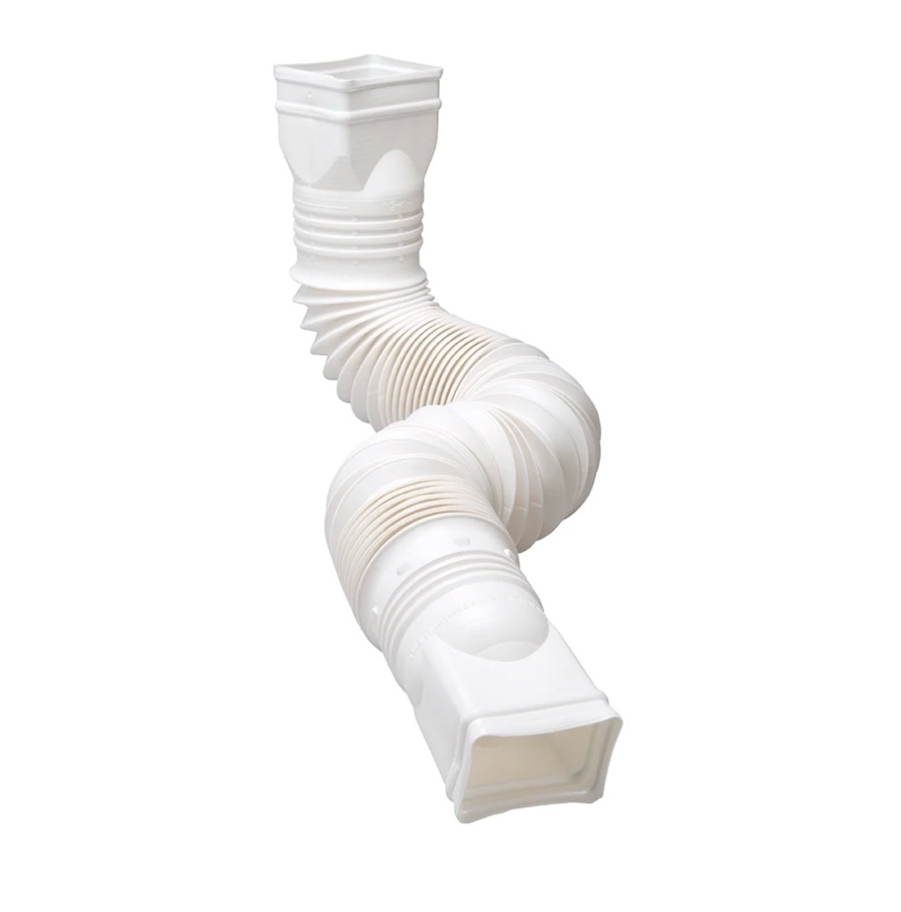 amerimax flex-a-spout downspout extension  white roof gutter accessories