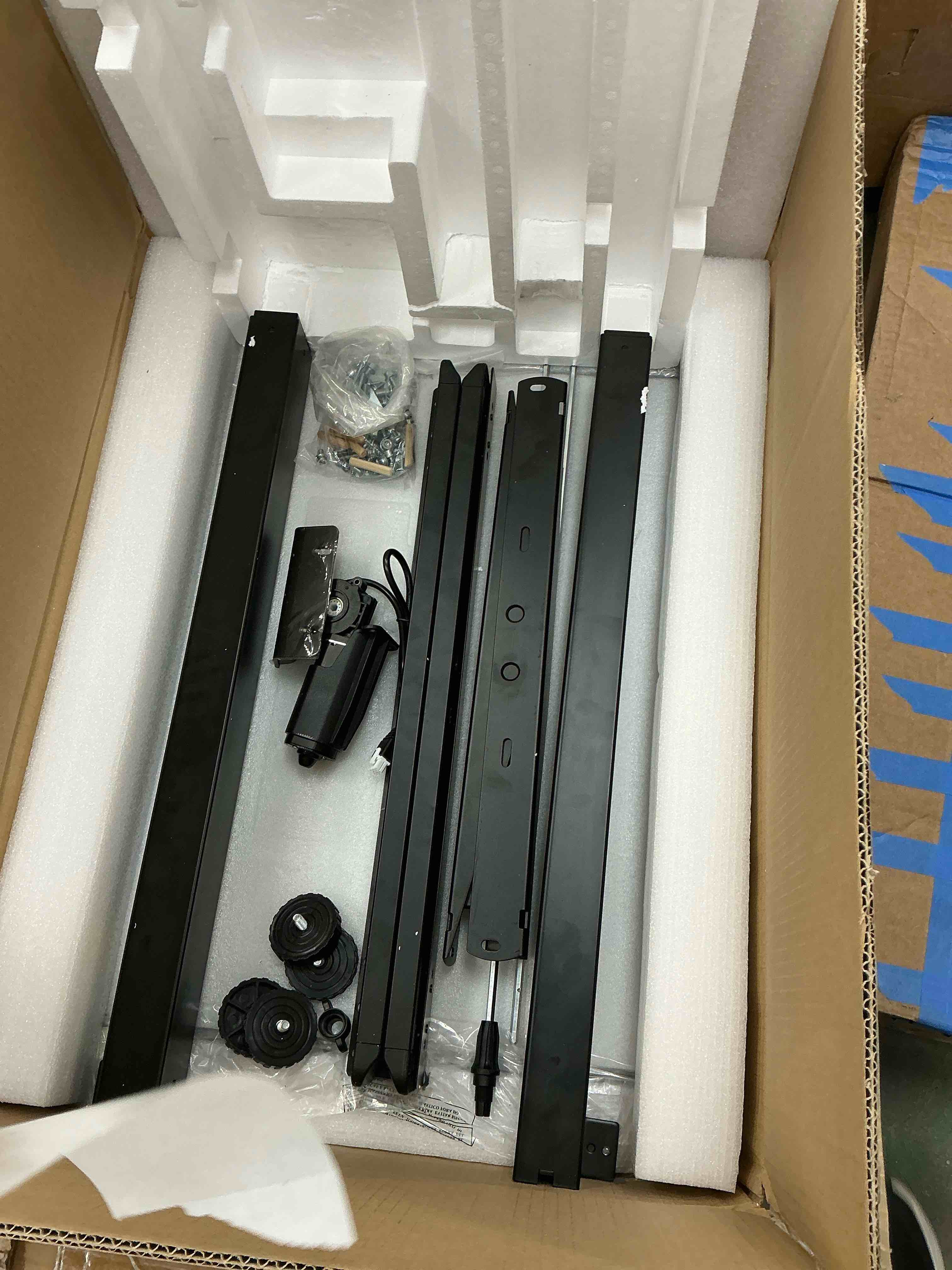 Condition photo showing New/Like New for edx electric standing desk, height adjustable desk, 63 x 24 inches ergonomic stand up desk with memory preset and t-shaped metal bracket for home office