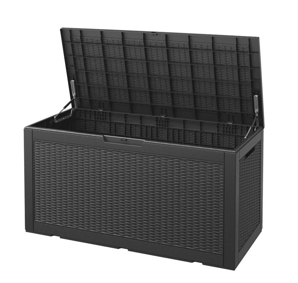 bifanuo 100 gallon deck box lockable resin outdoor storage box waterproof outdoor container for patio furniture cushions pillow