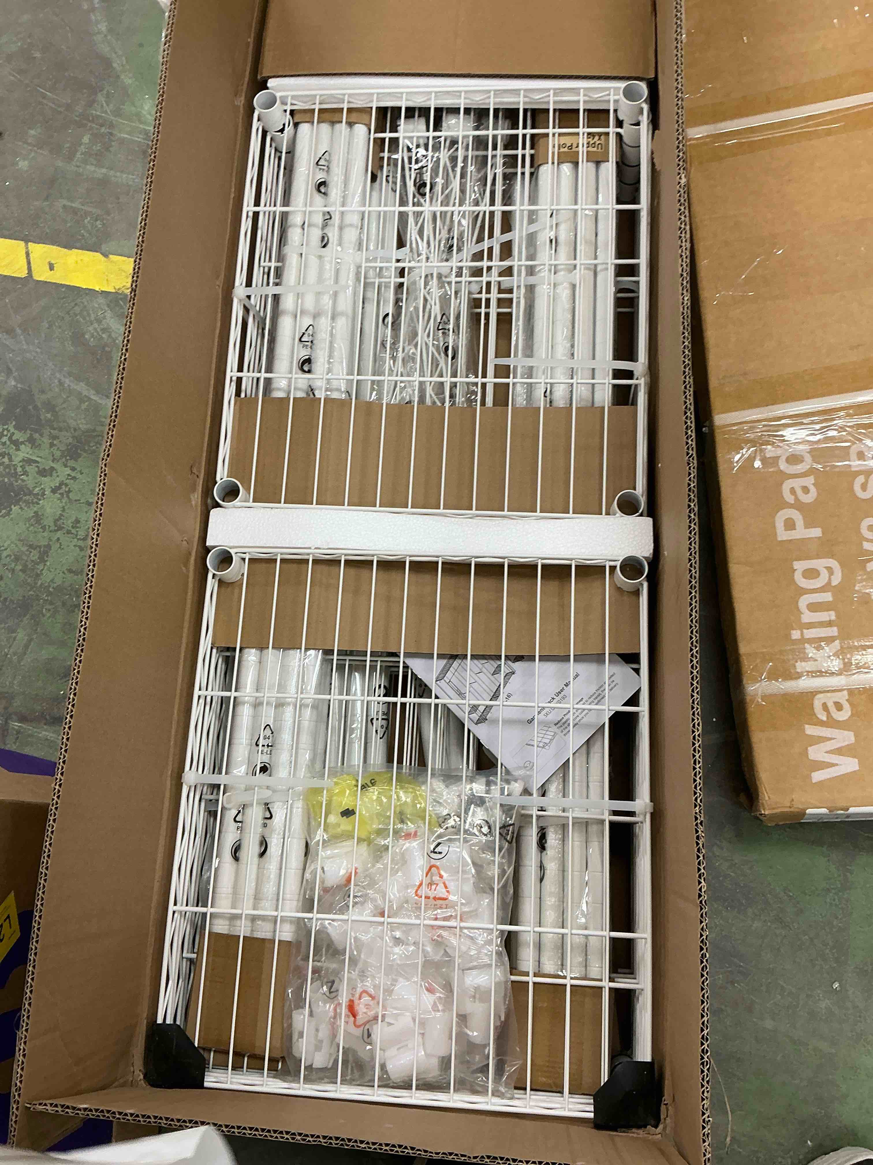 Condition photo showing New/Like New for h50c extra large clothes rack with cover, freestanding portable closet, covered clothing racks for hanging clothes, heavy duty garment rack, wardrobe closet with whtie cover max load 1350 lbs