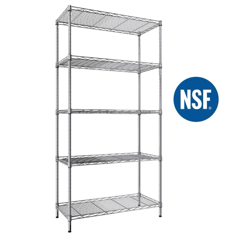 ktaxon 5-tier wire shelving unit steel storage rack for garage office kitchen silver 30 w x 14 d x 60 h