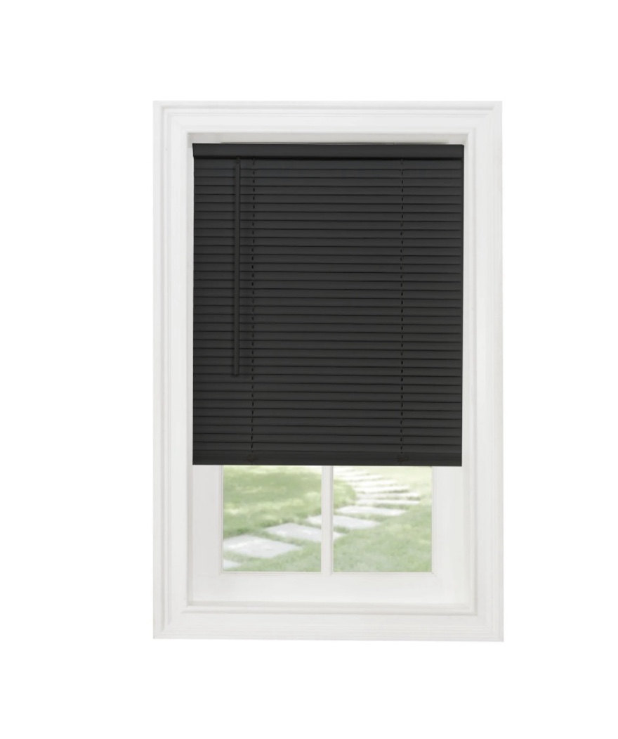 Achim GII Morningstar Indoor Cordless Black Vinyl Light Filtering Window Mini Blind  64  L x 31  W