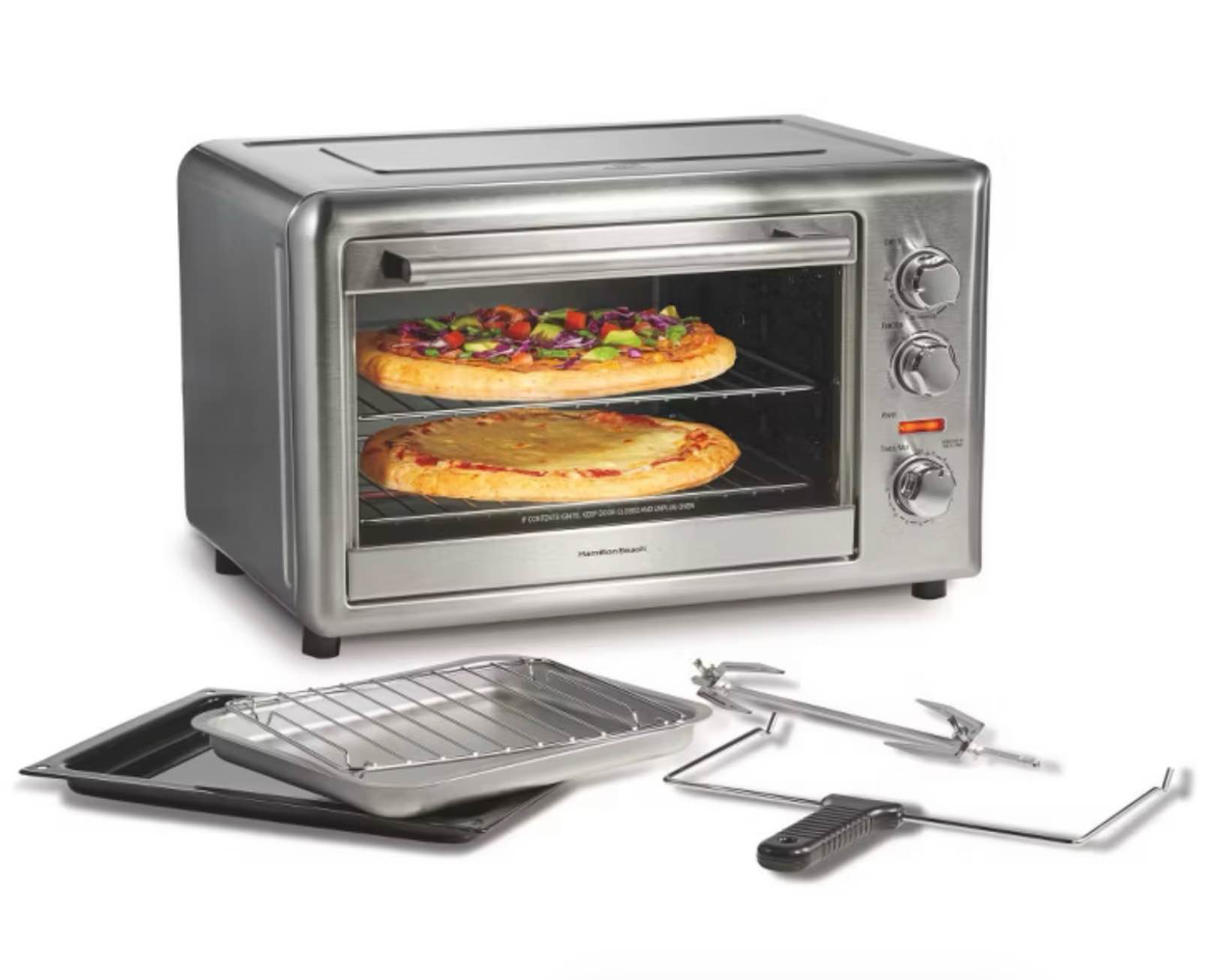 hamilton beach countertop oven with convection & rotisserie ss 31103d: 1500w toaster oven, freestanding, dishwasher-safe parts