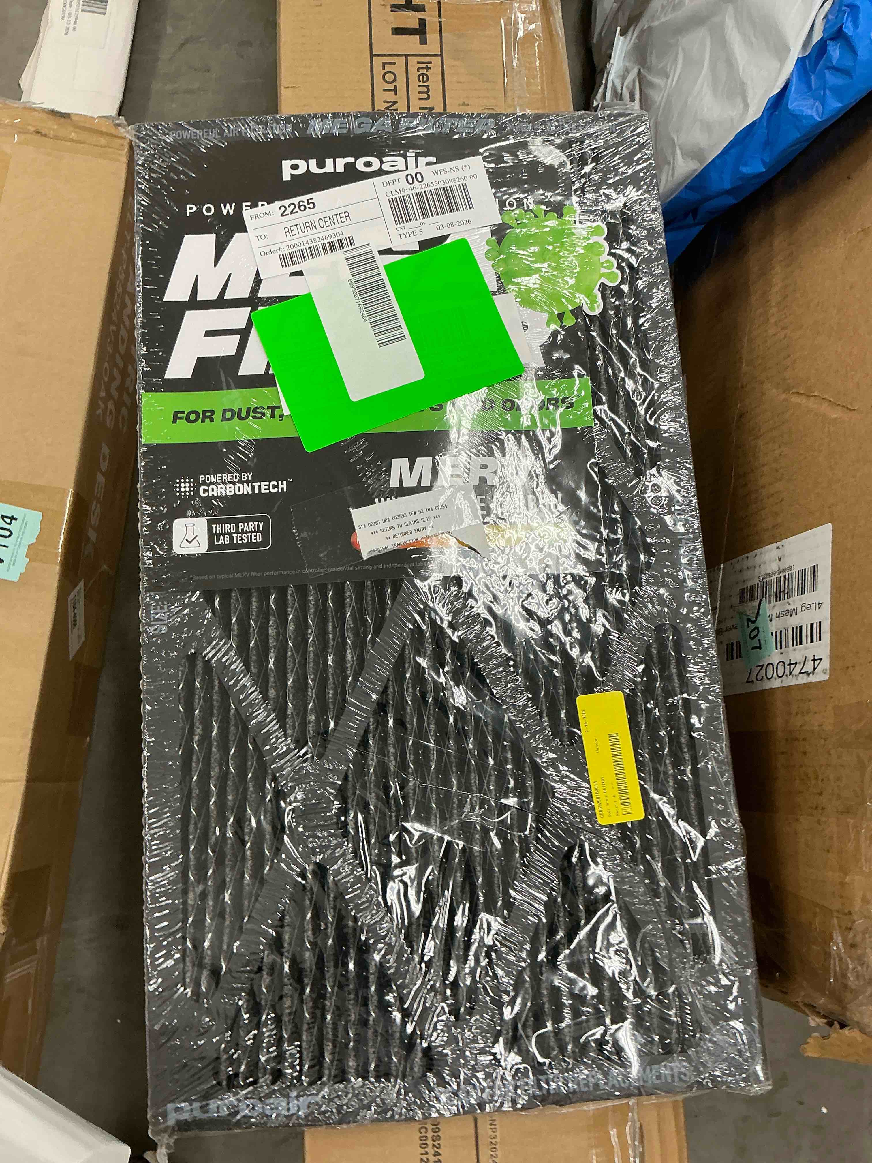 Condition photo showing Good Condition for puroair mega filter - merv 13 14x25x1 air filters with carbon