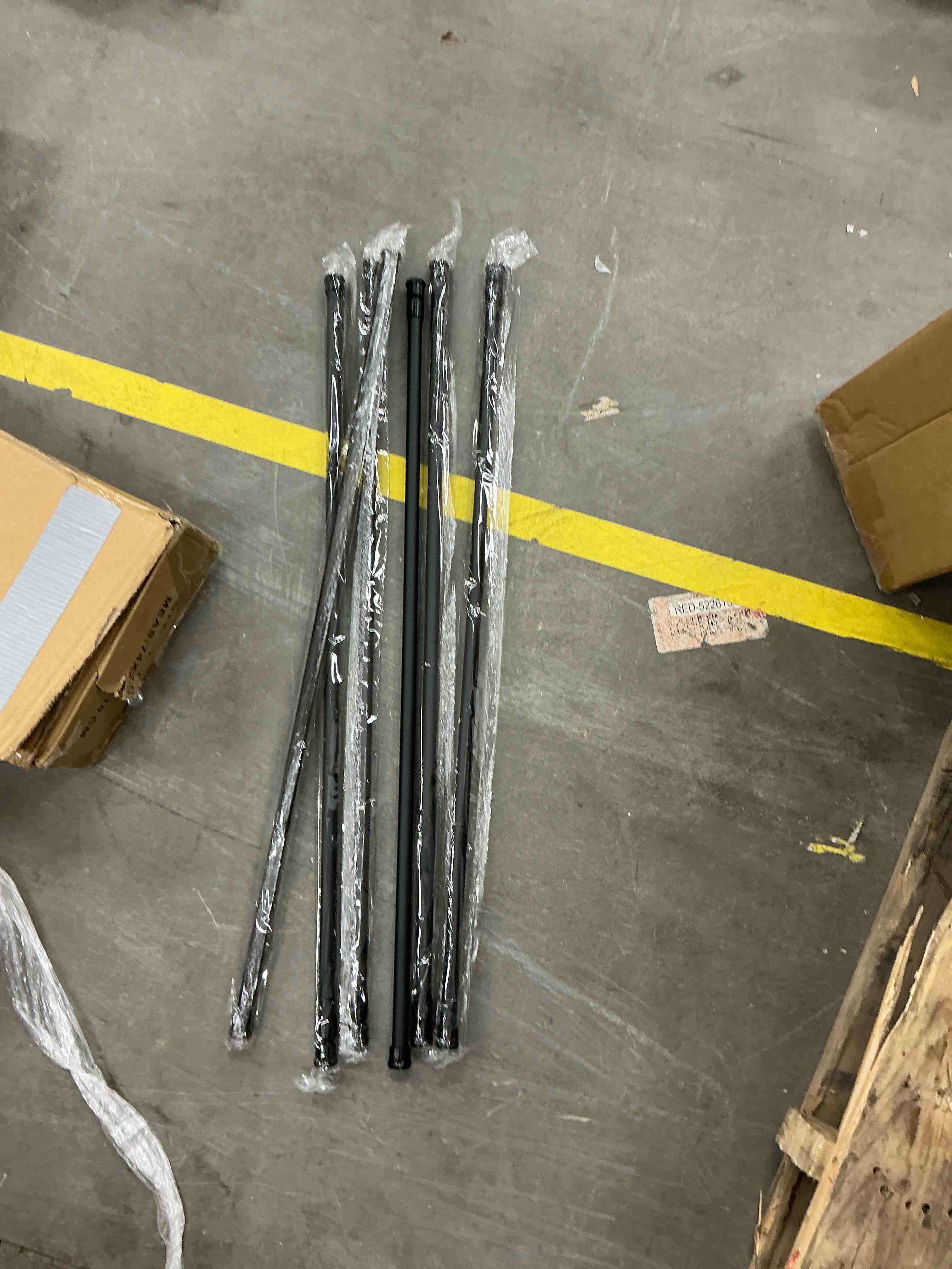 Condition photo showing Good Condition for beamnova 6pcs tension curtain rod for windows cabinet wardrobe closet 28 -48  adjustable  1/2  diameter  black