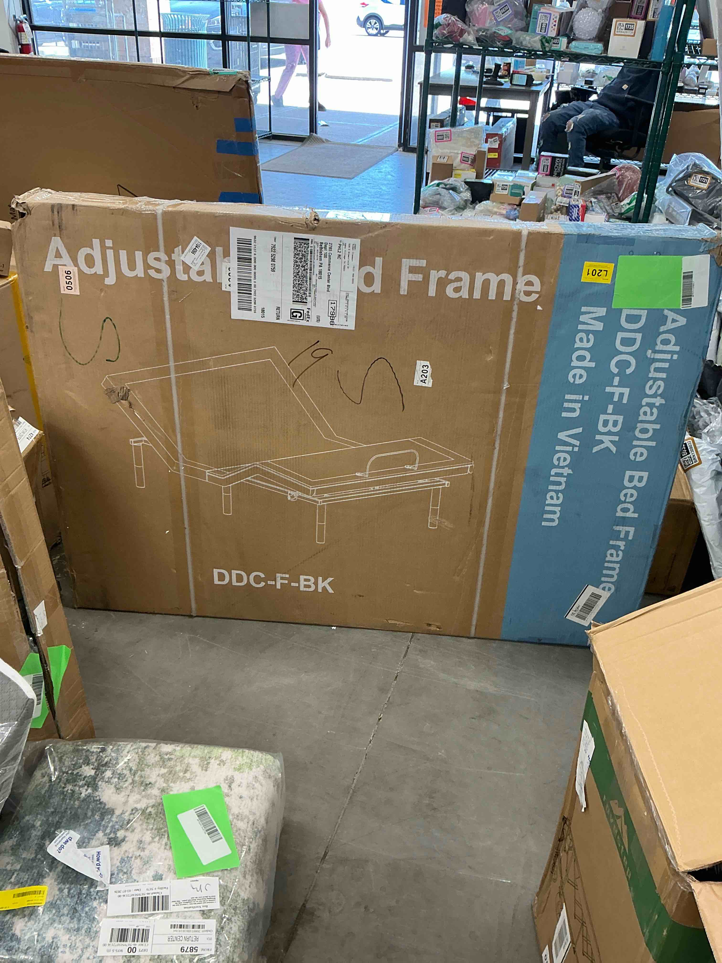 Condition photo showing New/Like New for edx adjustable bed frame, individually tilting head and foot with 2 usb ports, wireless remote, quiet motor, full size