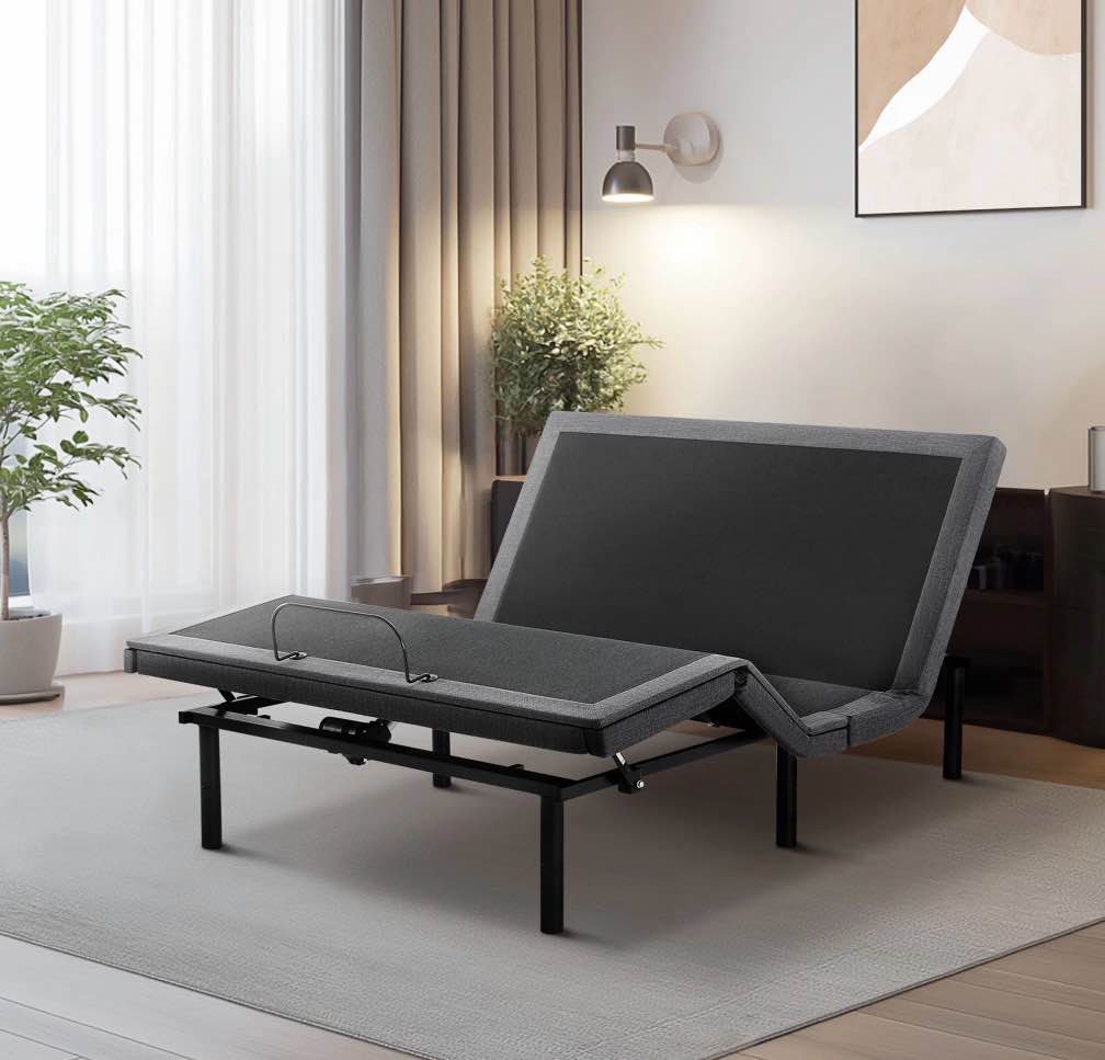 edx adjustable bed frame, individually tilting head and foot with 2 usb ports, wireless remote, quiet motor, full size