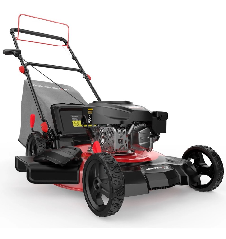 powersmart gas lawn mower  170cc self-propelled  21 inches cutting blade  quick fold & unfold design