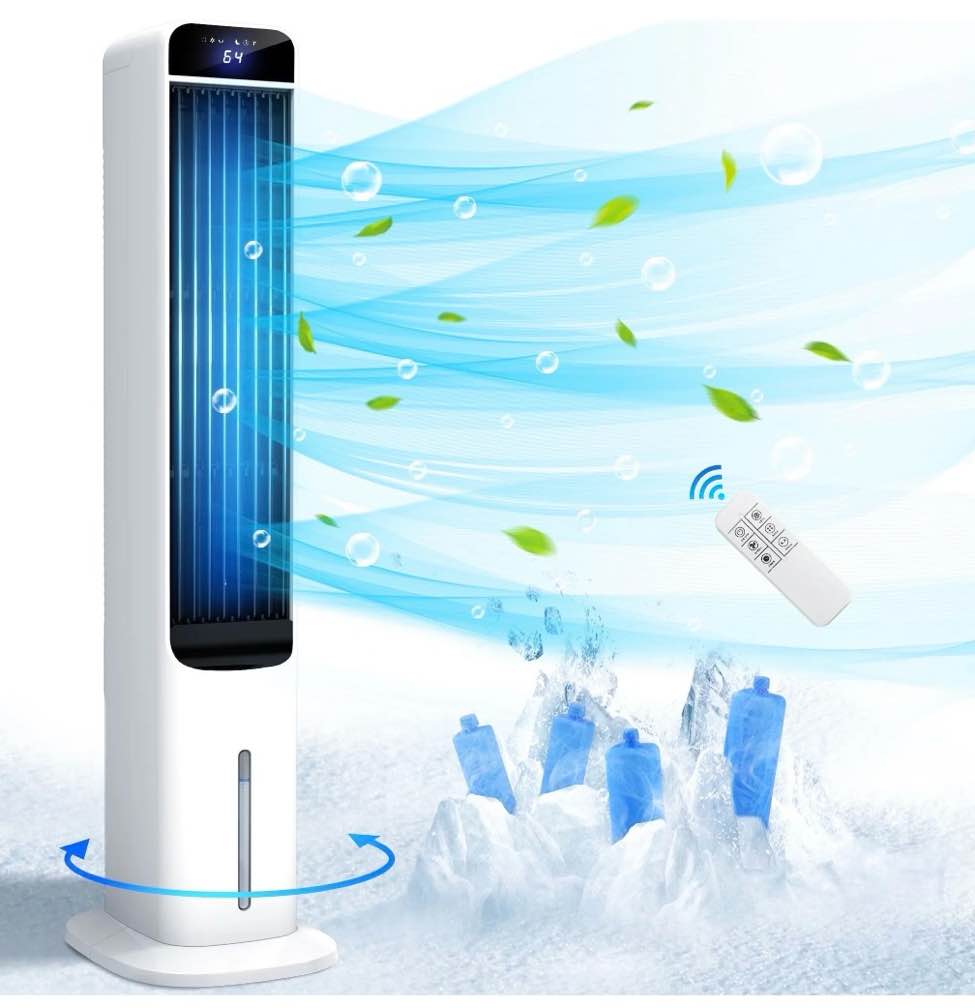 LifePlus Evaporative Air Cooler Tower Fan Portable Air Conditioners Indoor 3-in-1 Humidifier 41.5"