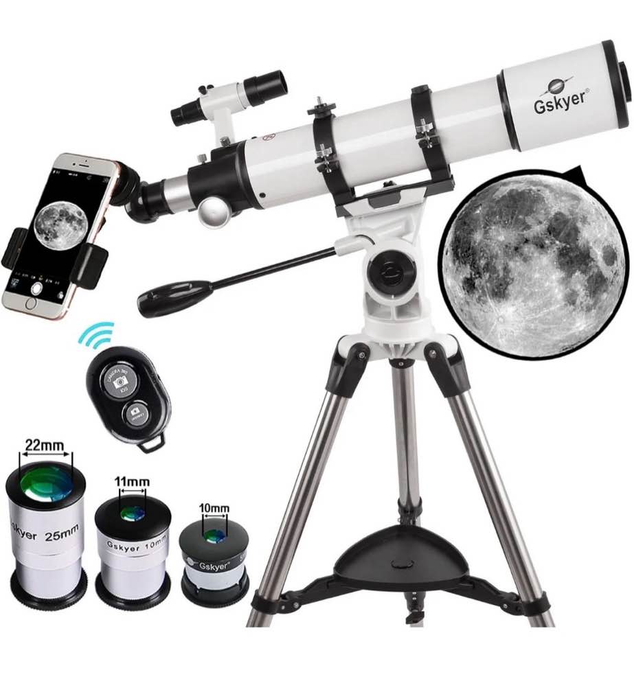 Gskyer 600x90mm AZ 90mm f/6.7 Refractor Telescope with 3 Eyepieces, Remote