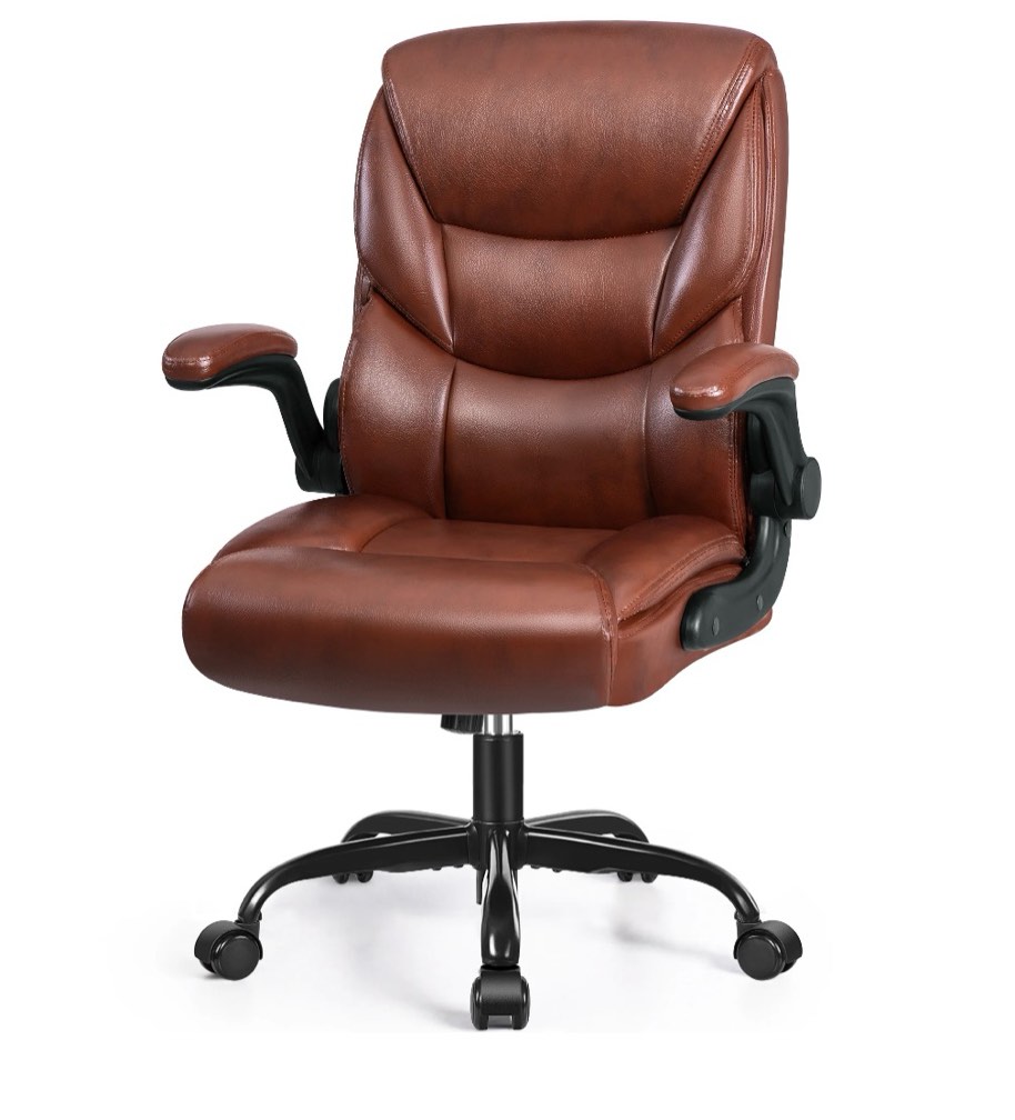 coolhut leather office chair, big and tall office chair 400lbs wide seat ergonomic computer desk chair high back executive leather chair adjustable task chair lumbar back, dark brown