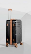 zimtown luggage abs hardside luggage suitcase  spinner wheels and tsa lock, black 28”