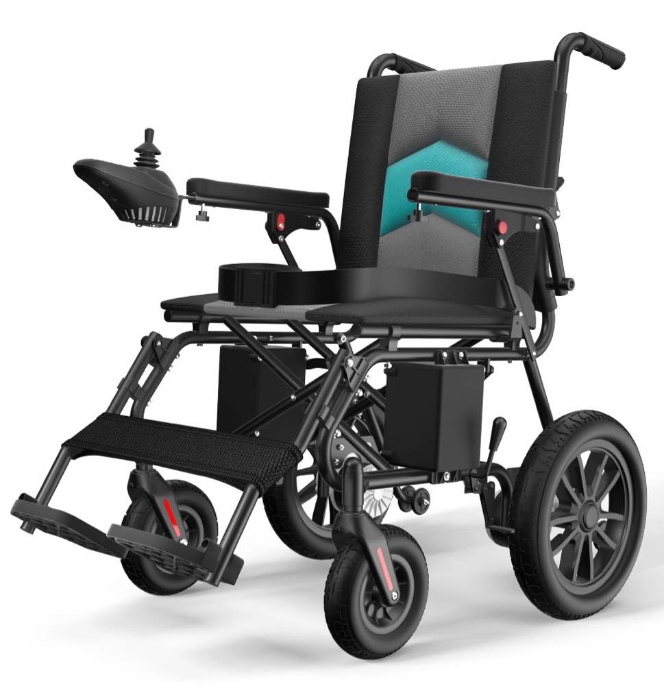 coolhut electric wheelchair, 20+ miles long-range (350lbs) lightweight portable electric wheelchair for adults, smart motorized mobility scooter with 360° joystick, 8-yeas warranty