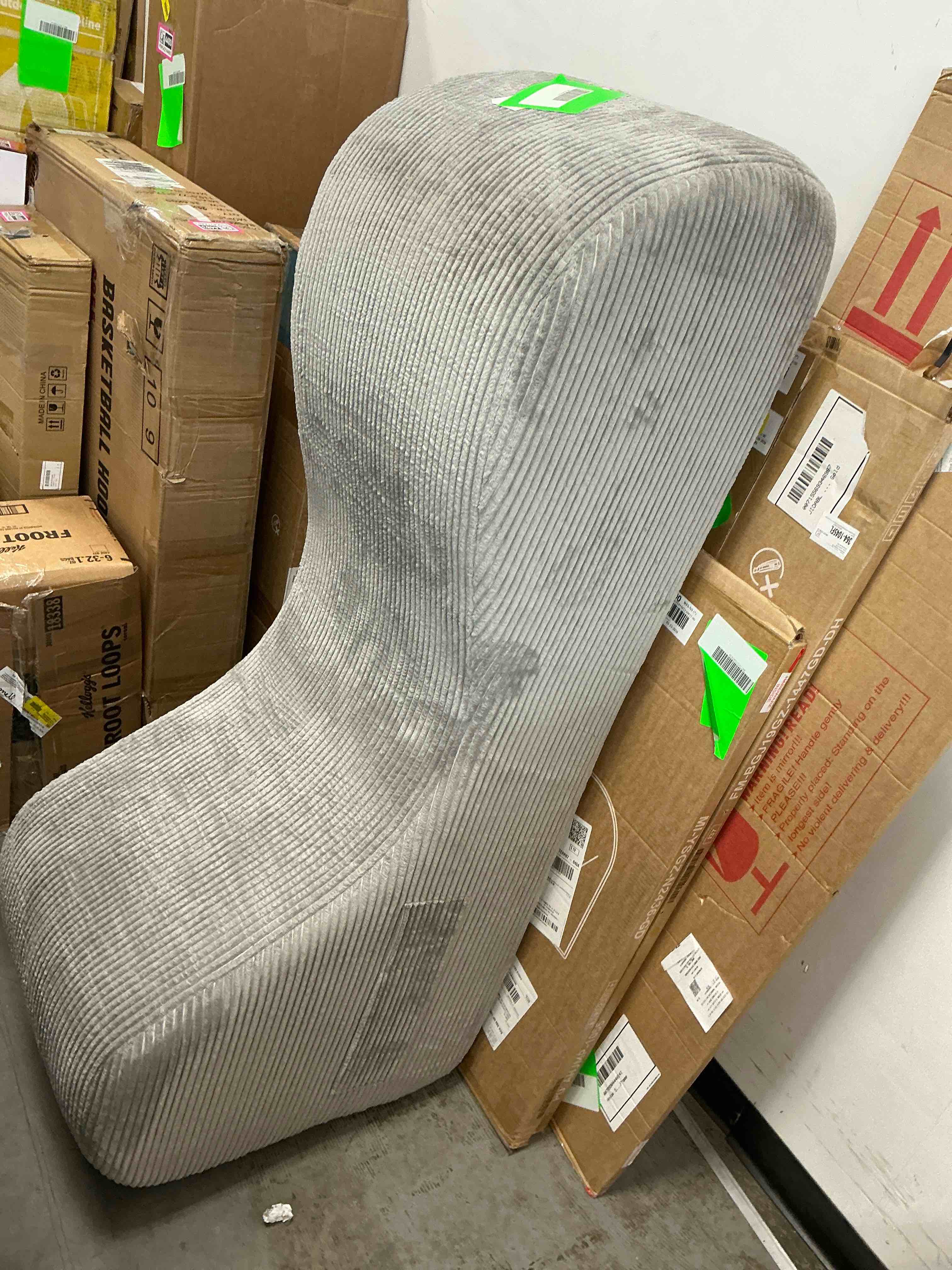Condition photo showing Good Condition for whgbja yoga curve chair,ergonomic corduroy yoga sofa for adults,w/lumbar pillow,side pocket,ottoman for furniture gift lounge stretching,relaxing and