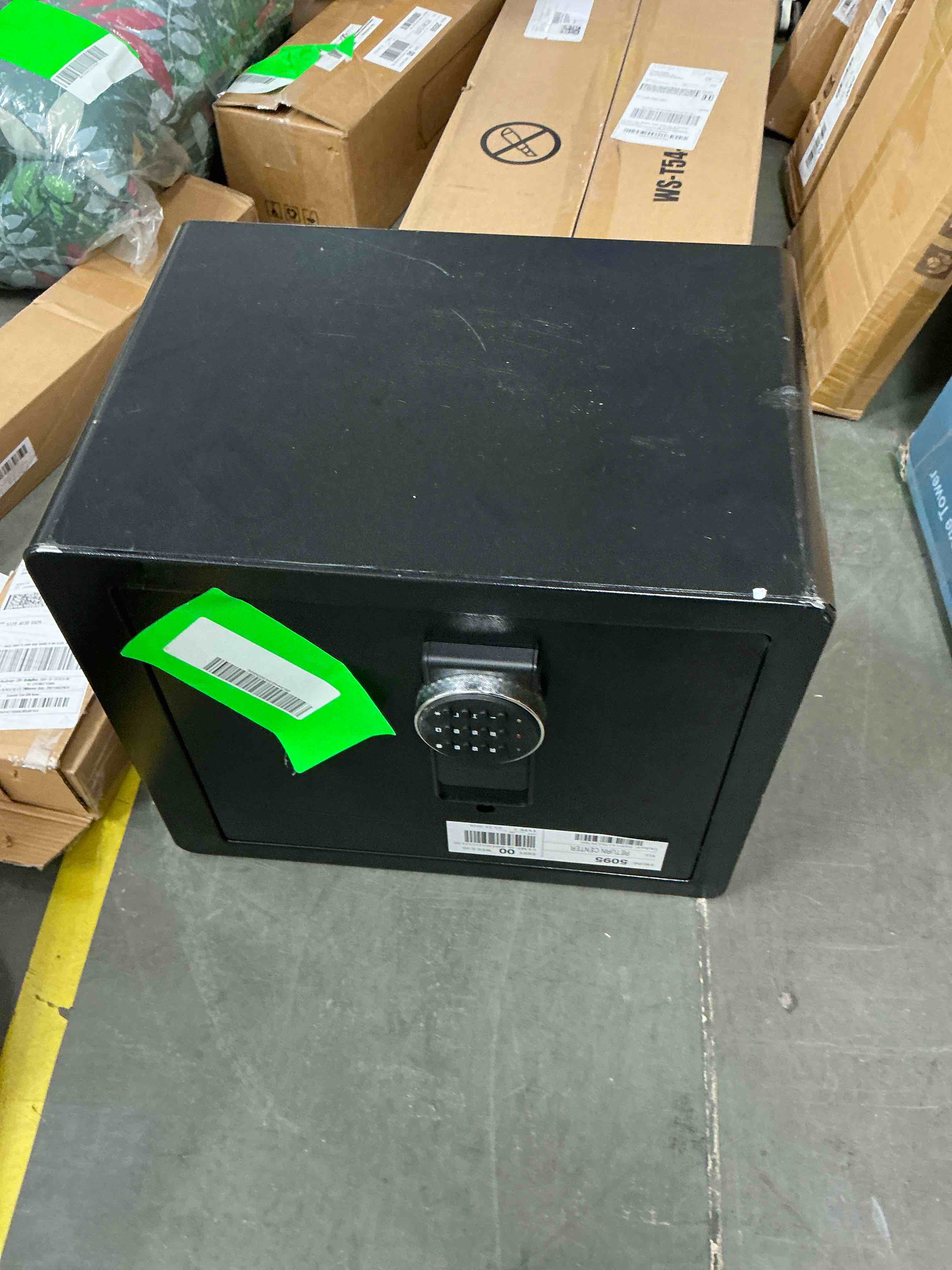 Condition photo showing Good Condition for 2.0 cubic feet security safe box, dual alarm system, w/electronic digital keypad, led light for home office hotel use 15"d x 12.2w" x 17.7"h