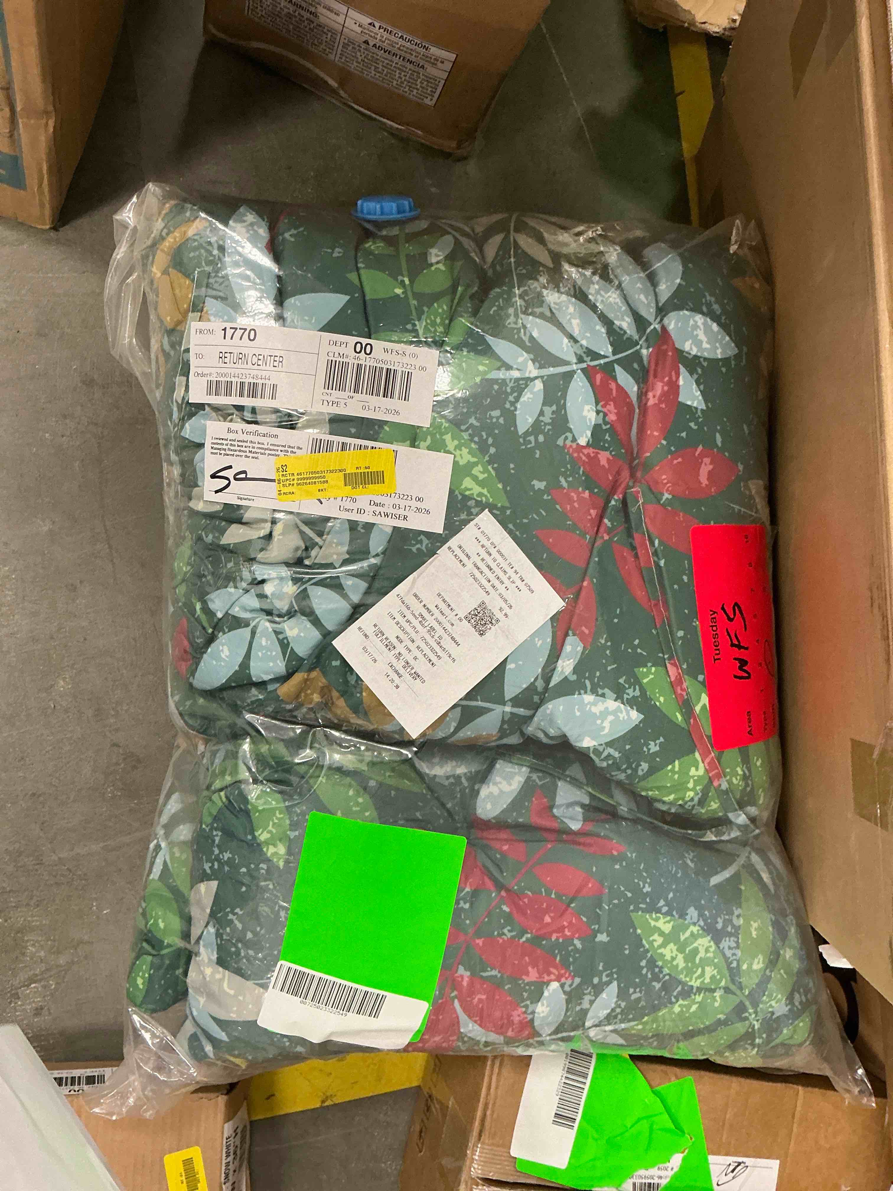 Condition photo showing Good Condition for replacement cushions for swing  waterproof porch swing cushion  2-3 seat outdoor bench cushion with backrest for patio furniture garden porch loveseat glider pad (green flower 47*40in)