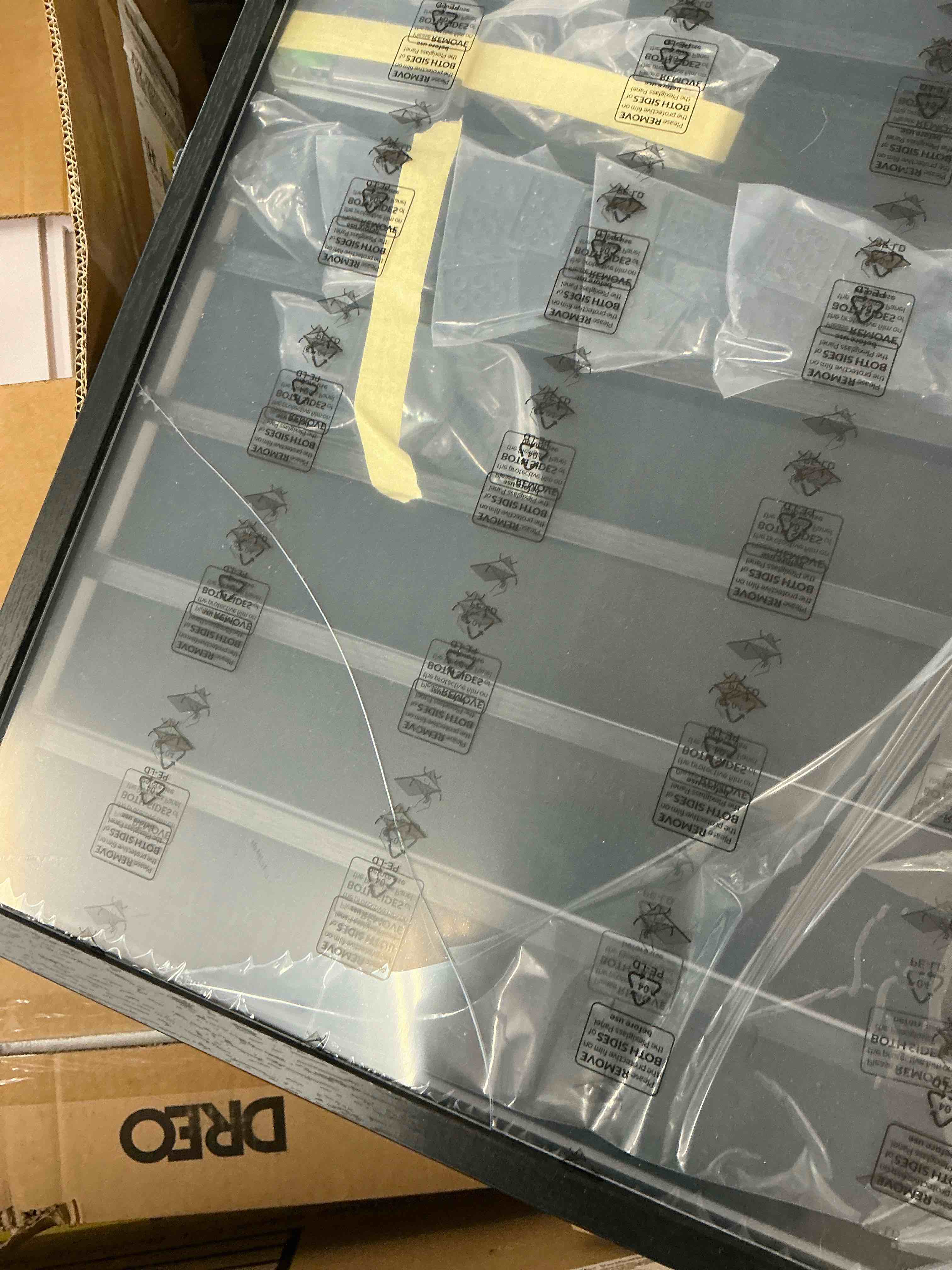 Condition photo showing Good Condition for minifigures miniature display case building block showcase collectibles mini figure wall mount wooden display cabinet with led light lockable shadow box