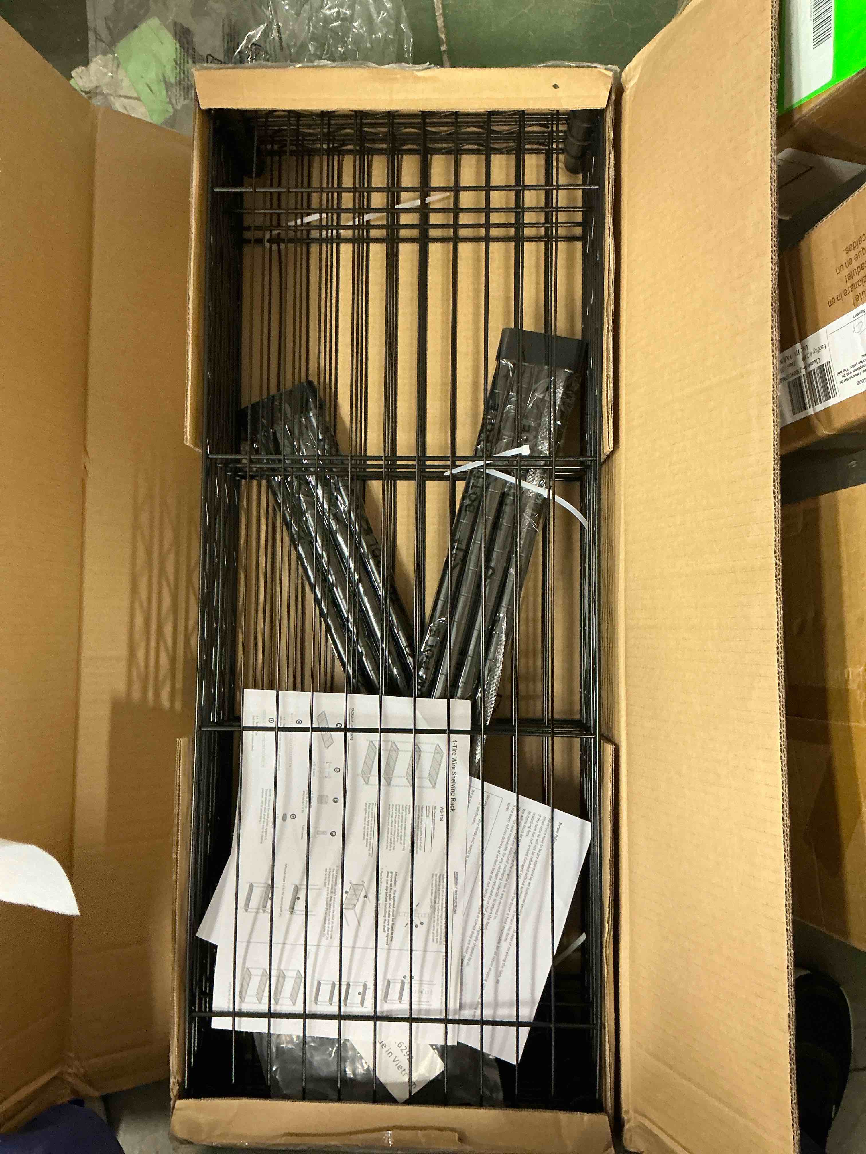 Condition photo showing Good Condition for bestoffice 4 shelf wire shelving unit garage nsf wire shelf metal storage shelves heavy duty height adjustable for 1000 lbs capacity black