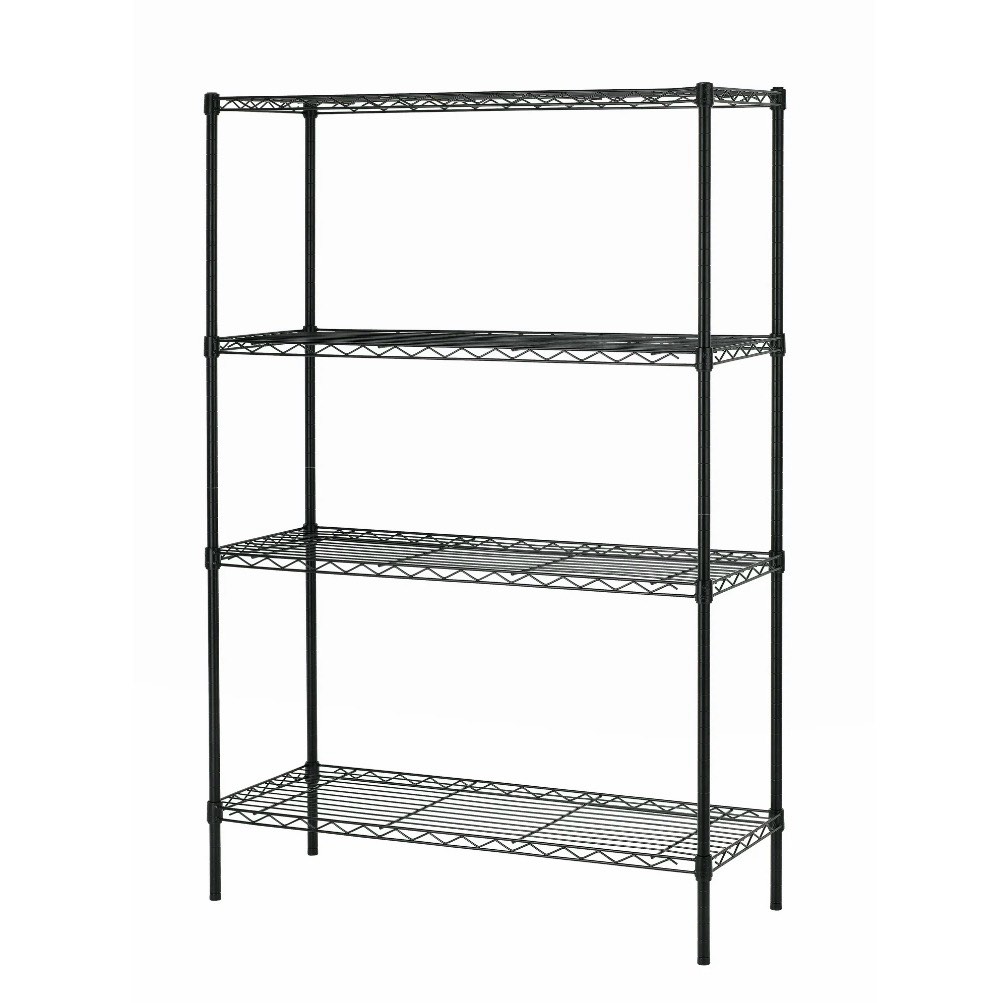bestoffice 4 shelf wire shelving unit garage nsf wire shelf metal storage shelves heavy duty height adjustable for 1000 lbs capacity black