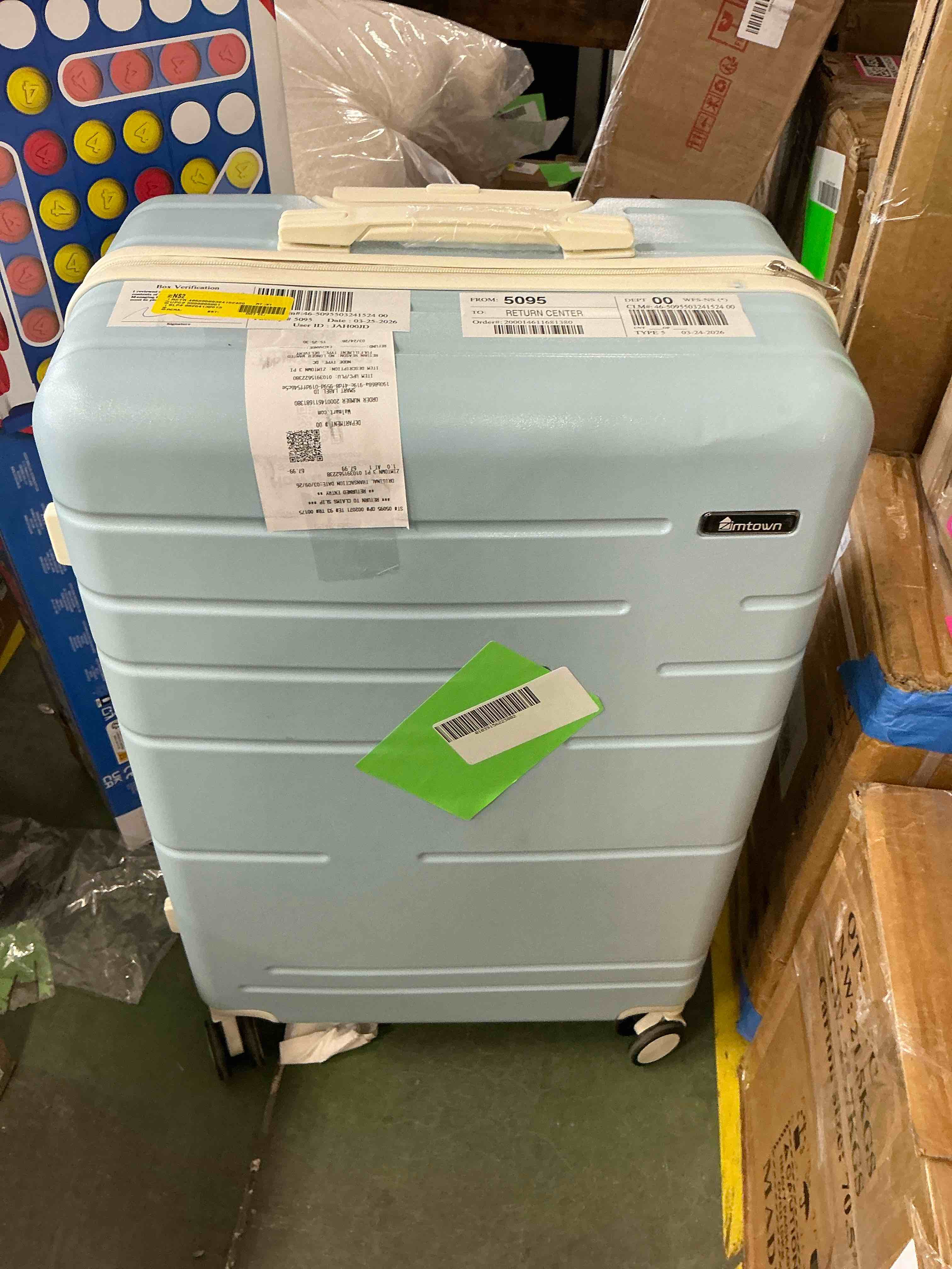 Condition photo showing Good Condition for zimtown 3 piece luggage set, carry on suitcase sets hardside lightweight spinner with tsa lock, blue