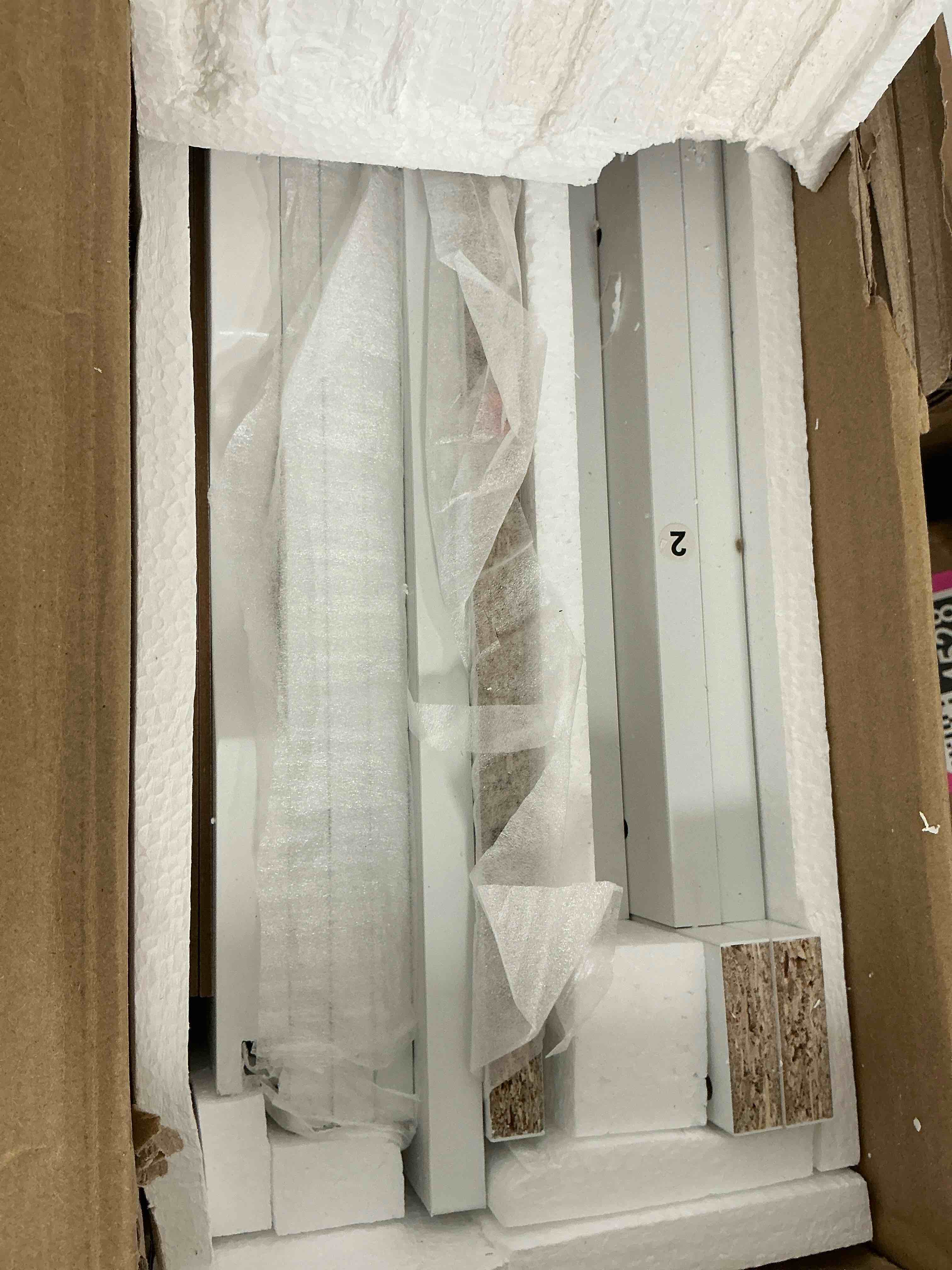 Condition photo showing New/Like New for ktaxon wooden bathroom floor cabinet side storage organizer with 4 drawers 1 cupboard & 2-shelves white