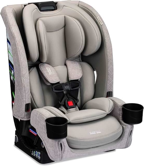 britax one4life slim all-in-one car seat, 10 years of use, 17.5” spacesaver design, converts from rear-facing infant car seat to forward-facing booster seat, clicktight installation, parchment