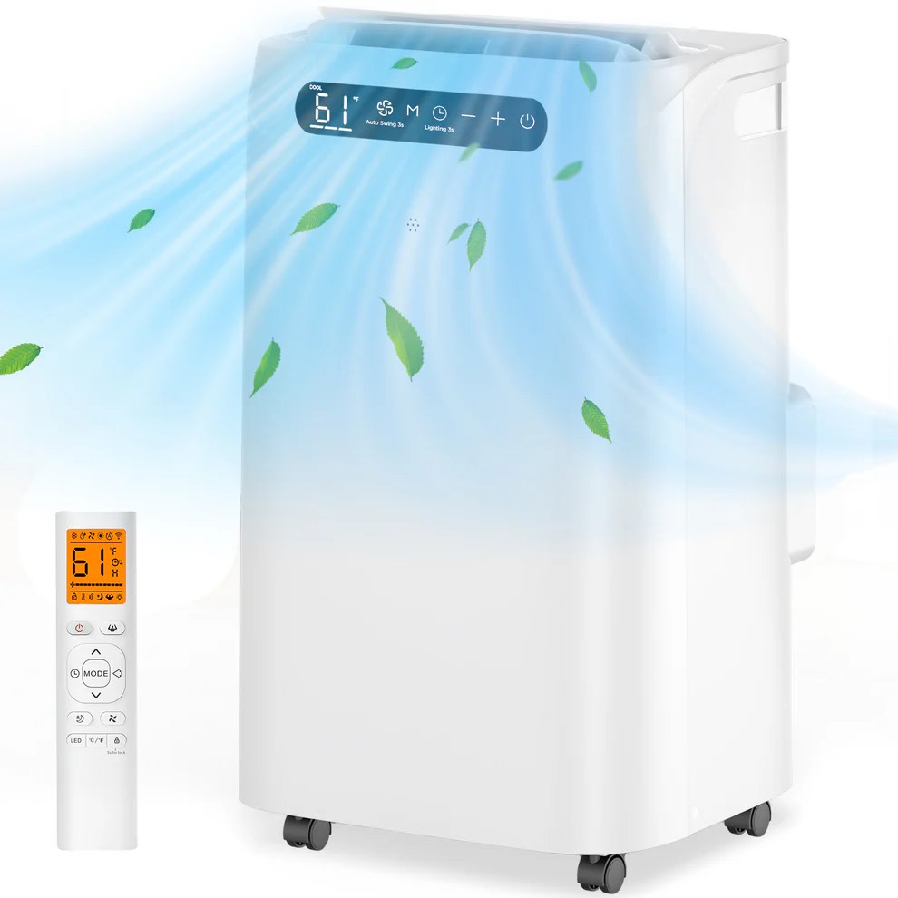 fosawd 14000 btu portable air conditioner cools up to 700 sq. ft 3-in-1 ac dehumidifier fan