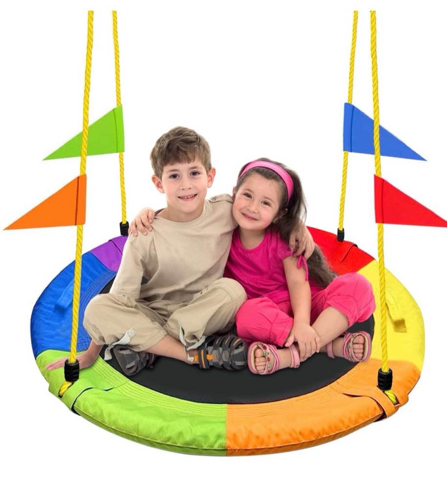 gvdv 40" saucer swing 750lb capacity, waterproof oxford tree swing for kids gift, indoor and outdoor use in backyard or playground