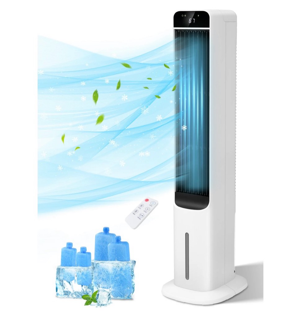 40  evaporative air cooler portable tower cooling fan pro choice oscillating swamp cooler  white