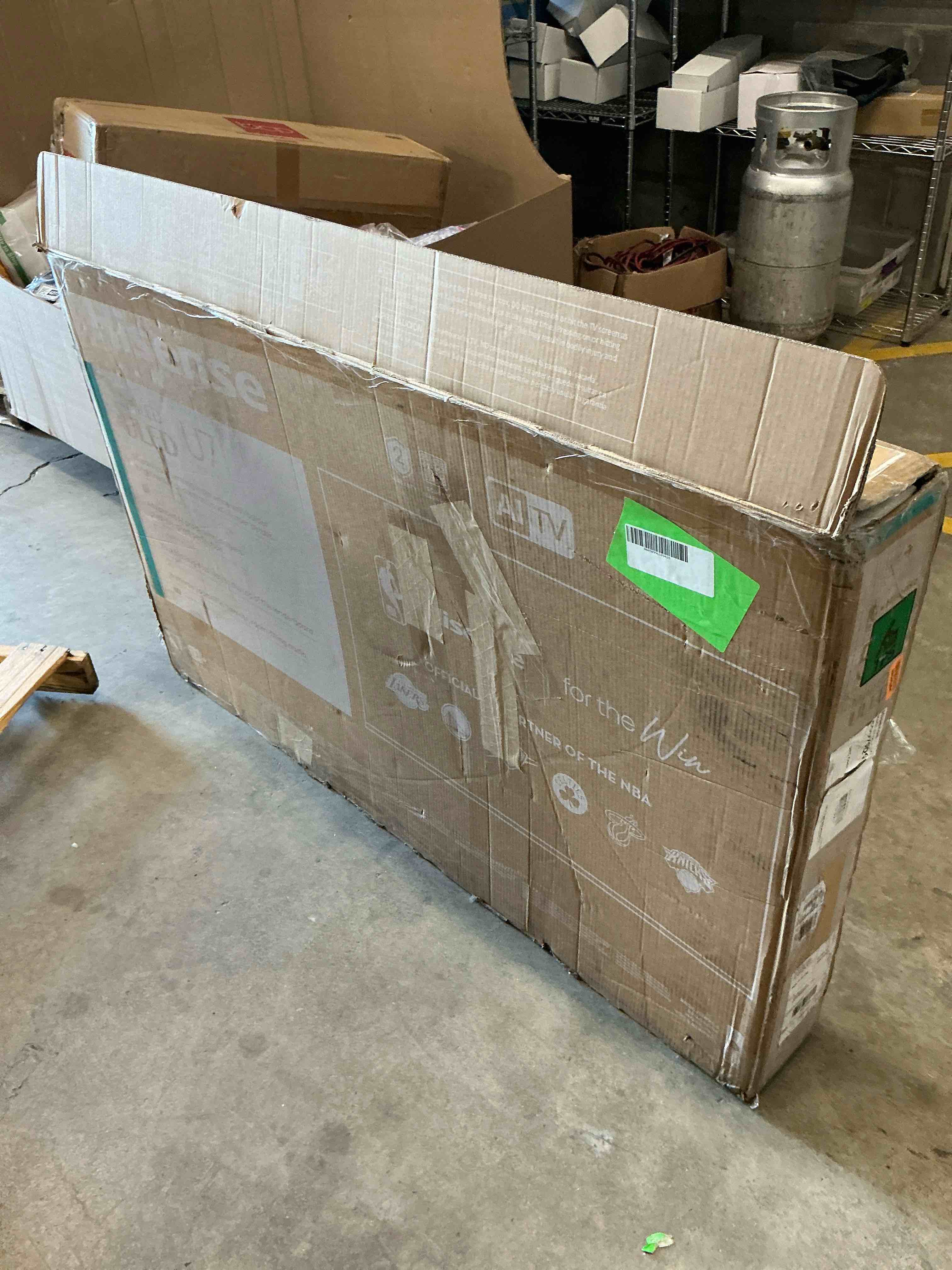 Condition photo showing As Is for hisense 55" u7 mini-led uled 4k uhd best premium gaming google smart tv (55u75qg, 2025 model) - qled, native 165hz, vrr 288, up to 3000 nits, hdr10+, dolby vision iq · atmos, imax enhanced, 2.1.2 ch