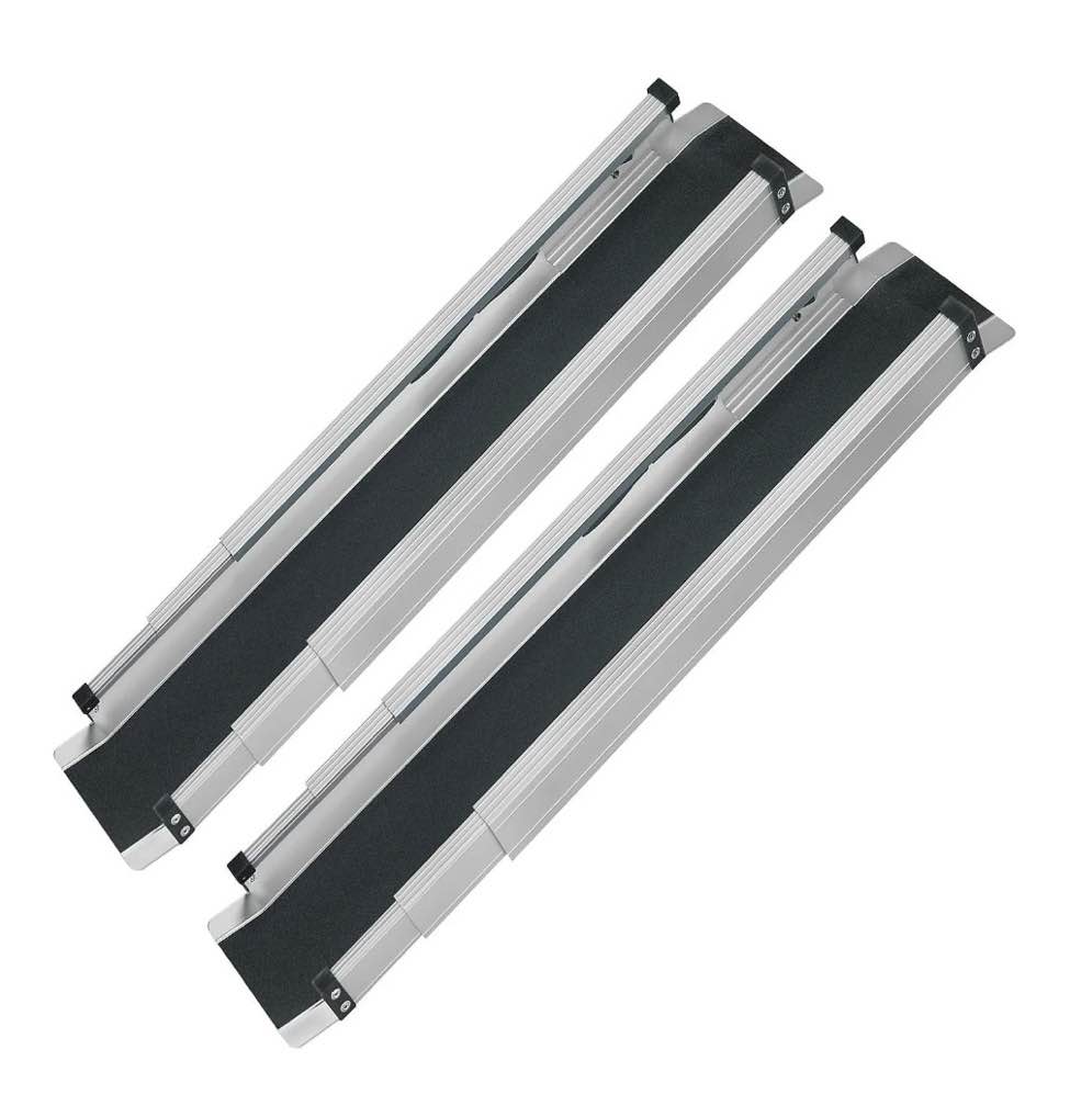 dmi wheelchair ramp entry threshold handicap ramp  fsa eligible  is portable and adjustable from 3-5 ft long  4.5 in wide for entryway  doors steps shed or curb  2 ramps included