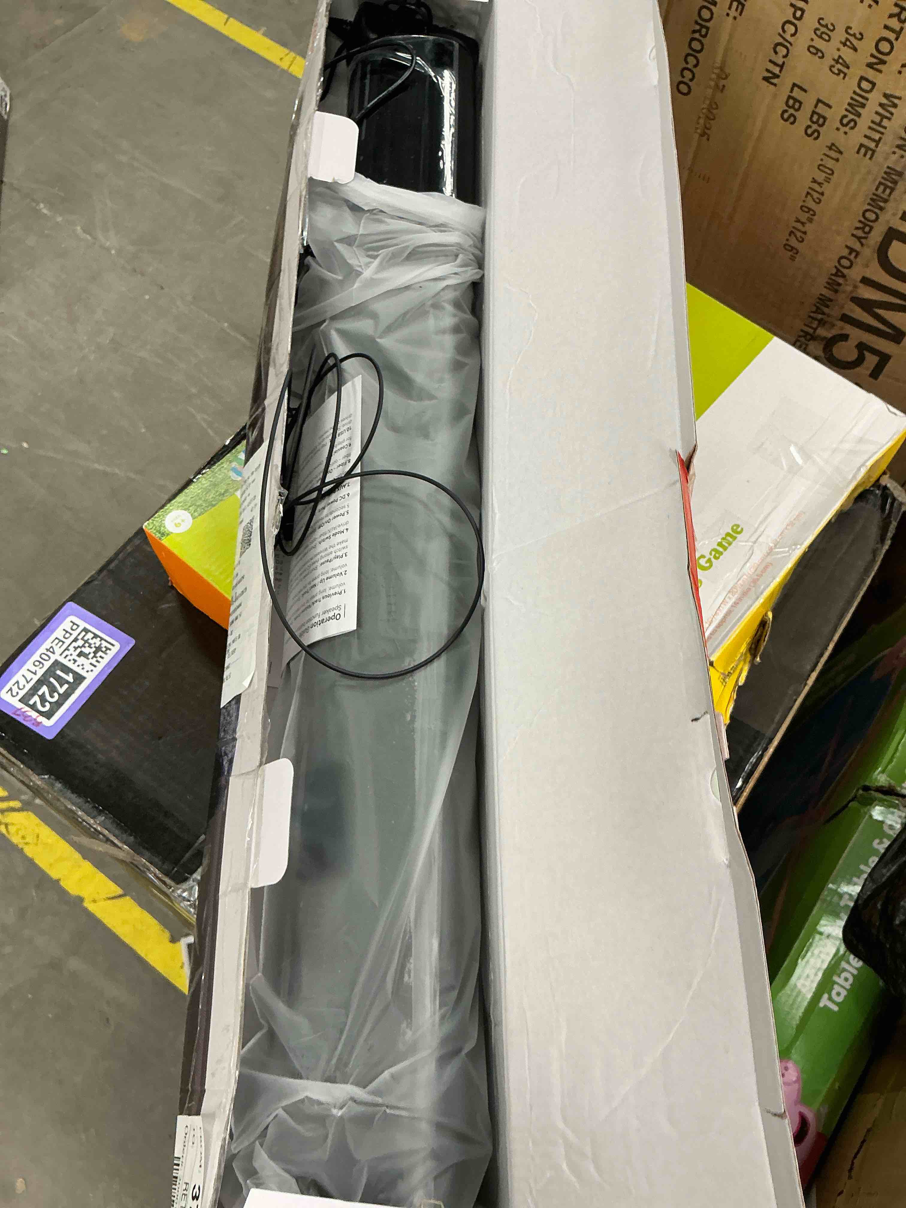 Condition photo showing Good Condition for sound bar for tv, 60w soundbar tv speakers, 2.1 ch home theater with subwoofer boost, 3 equalizer modes, soundbar for tv/pc/gaming/projectors, bluetooth, opt, cox, usb & aux wall mountable