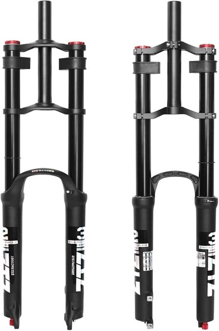 ztz 20/26 inch 4.0 fat tire bike air suspension fork - 180mm travel 135mm hub spacing qr 9mm double crown shock absorber fork for mtb fat snow beac