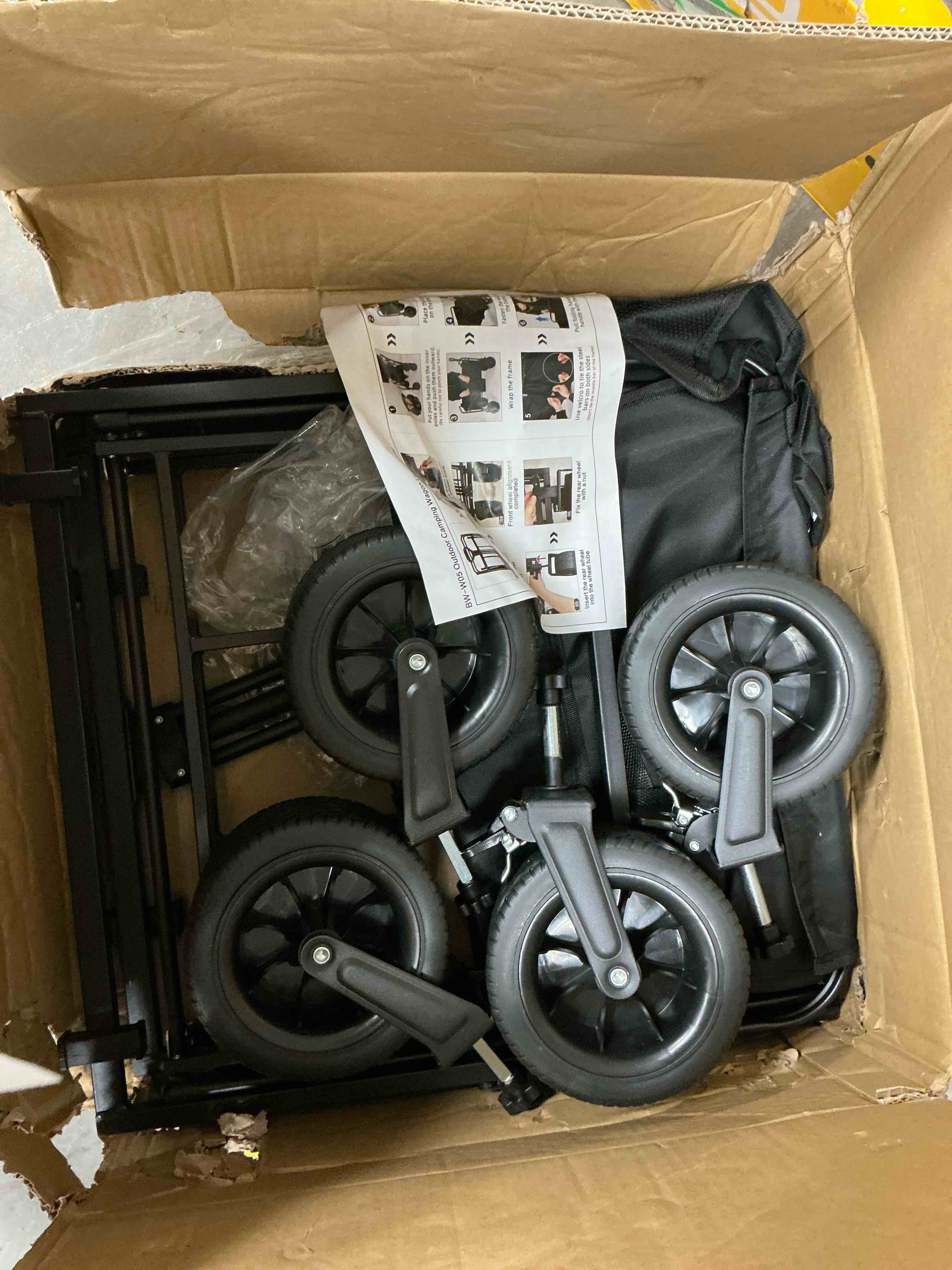 Condition photo showing Good Condition for qunler large collapsible folding wagon 560 lbs heavy duty big bucket utility garden cart with oversized tank wheels for sports shopping camping ki