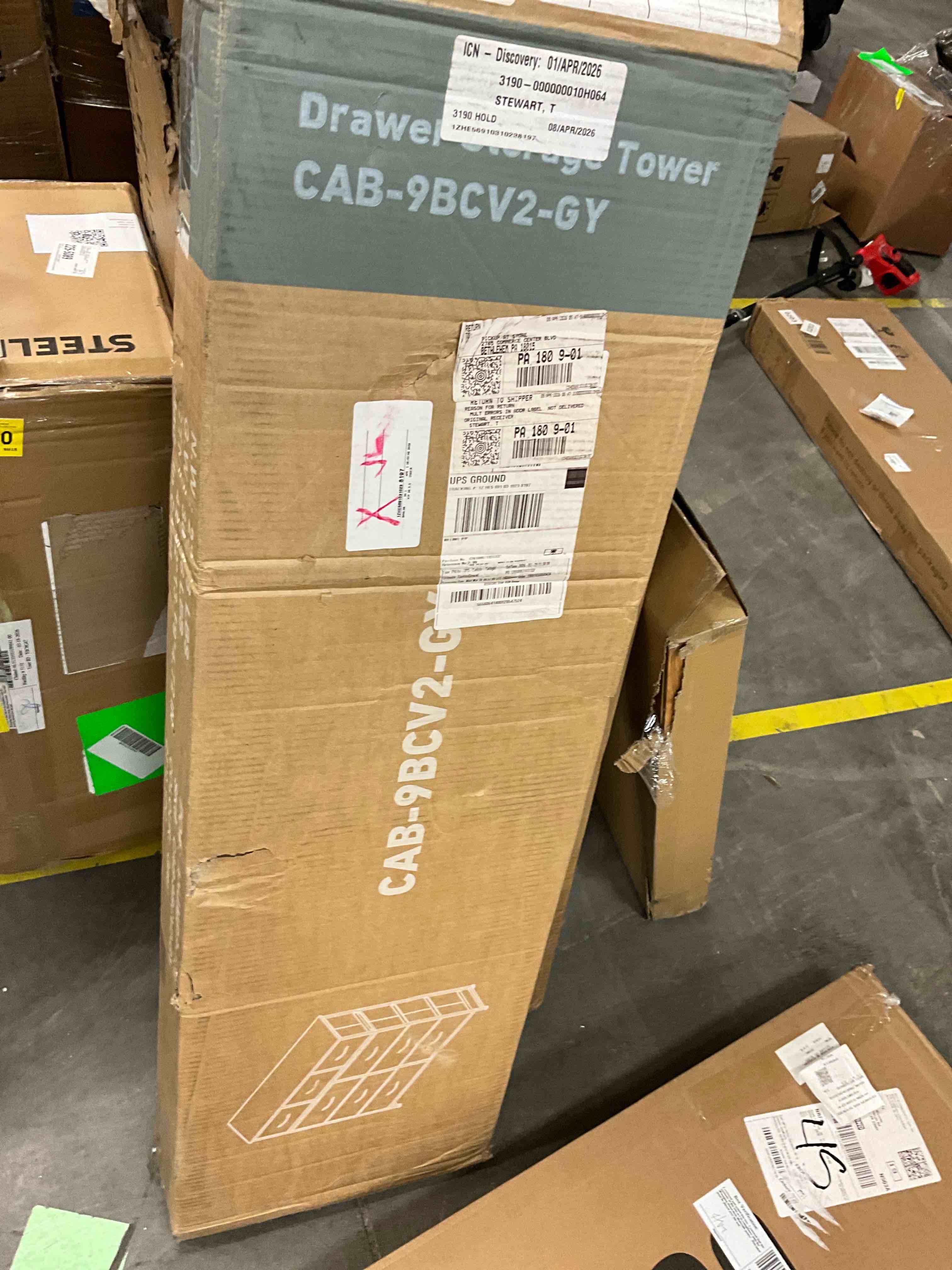 Condition photo showing New/Like New for edx fabric dresser for bedroom 9 drawer, grey