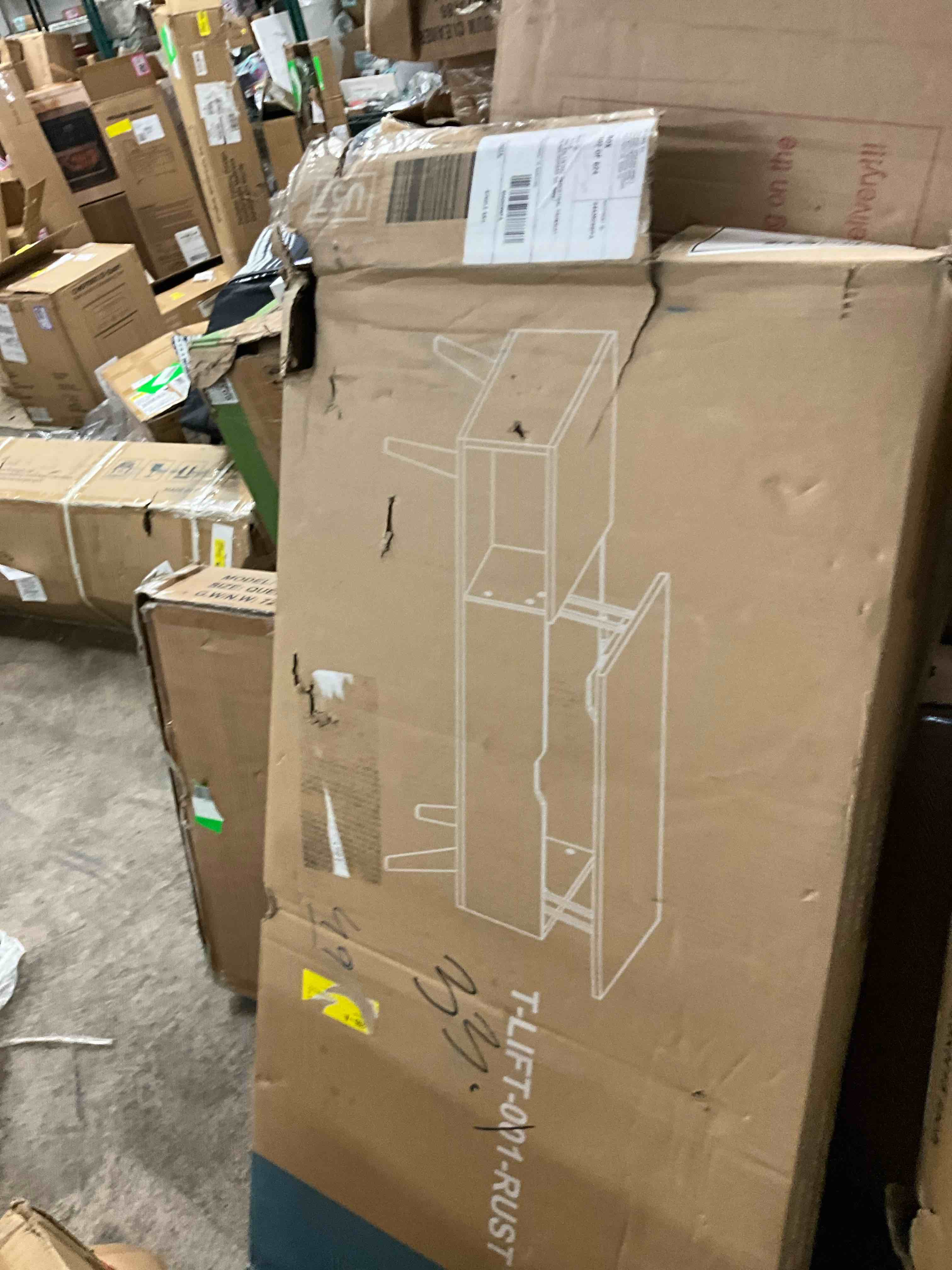 Condition photo showing As Is for edx modern lift top coffee table with hidden storage compartments, adjustable shelves for living room, small spaces, rustic brown 39.37"x16.69"19.93"