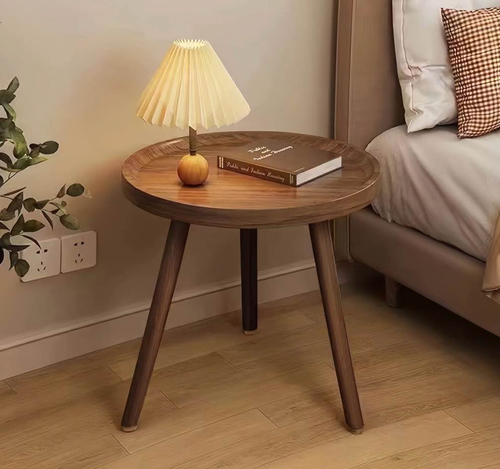 Mehoom Round Wooden End Table, 16"X16"X19" Farmhouse Small Table, Side Table For Living Room Bedroom Indoor 16.5*16.5*2.6in,3lb