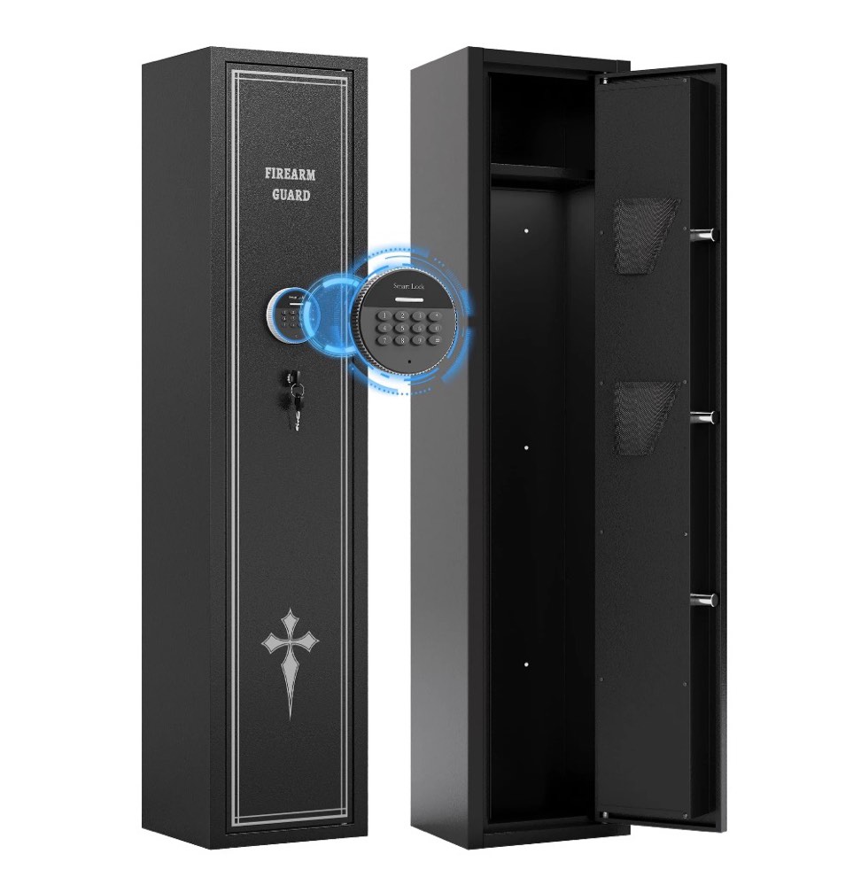 KAER 2-3 Gun Safe, Assembled Rifle Safe for Multi-Function, Quick Access Gun Cabinet with Pistol Pocket for Home