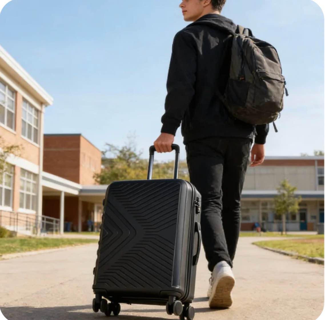 Travelhouse 1 Piece Hardshell Luggage Set Hardside Lightweight Suitcase with TSA Lock Spinner Wheels 28in.(Black)