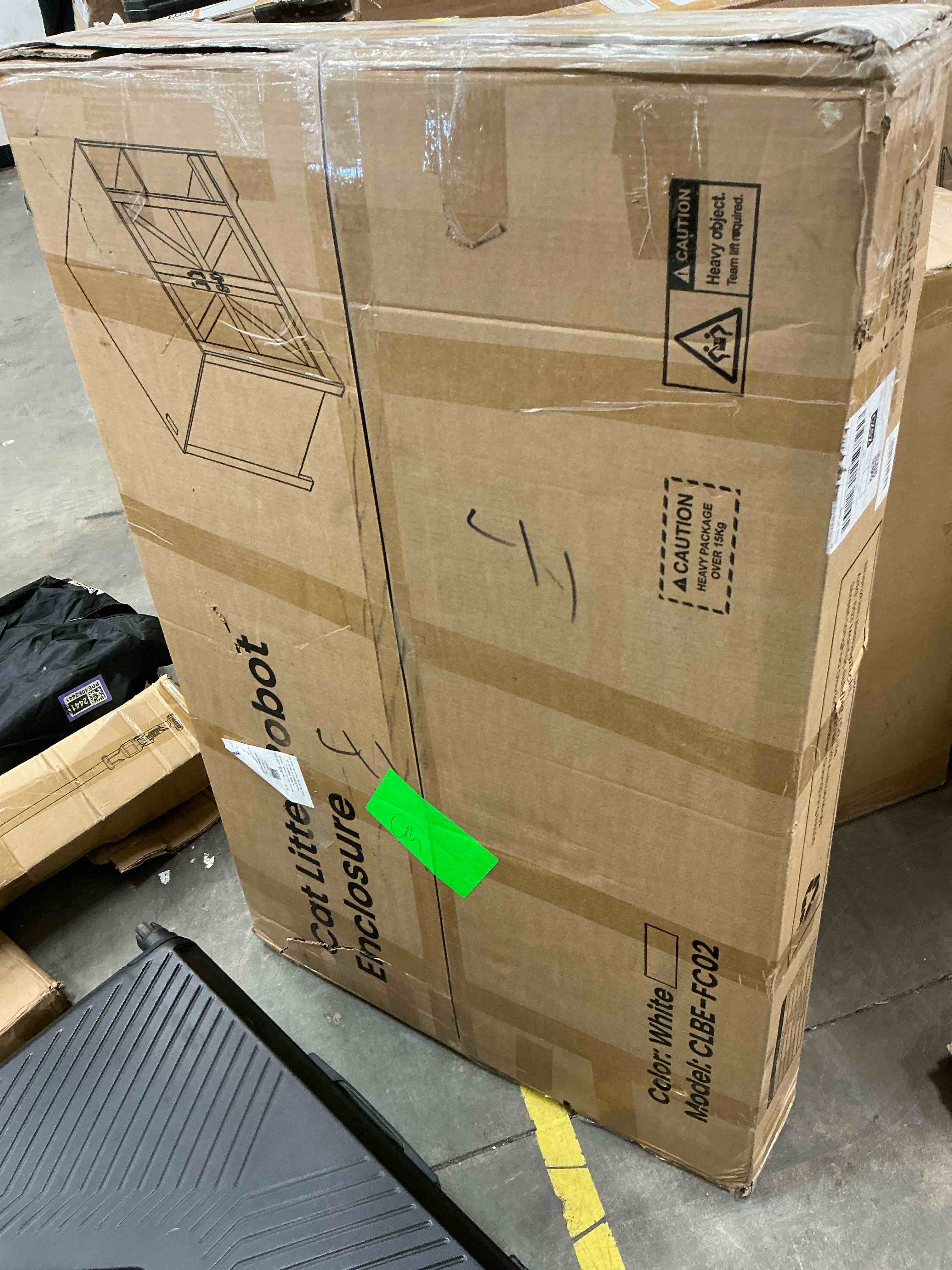 Condition photo showing New/Like New for naipo 42inch xl litter robot enclosure with power outlet for litter robot 3/4 , hidden cat litter box cabinet with cat scratch pad , dog proof, white