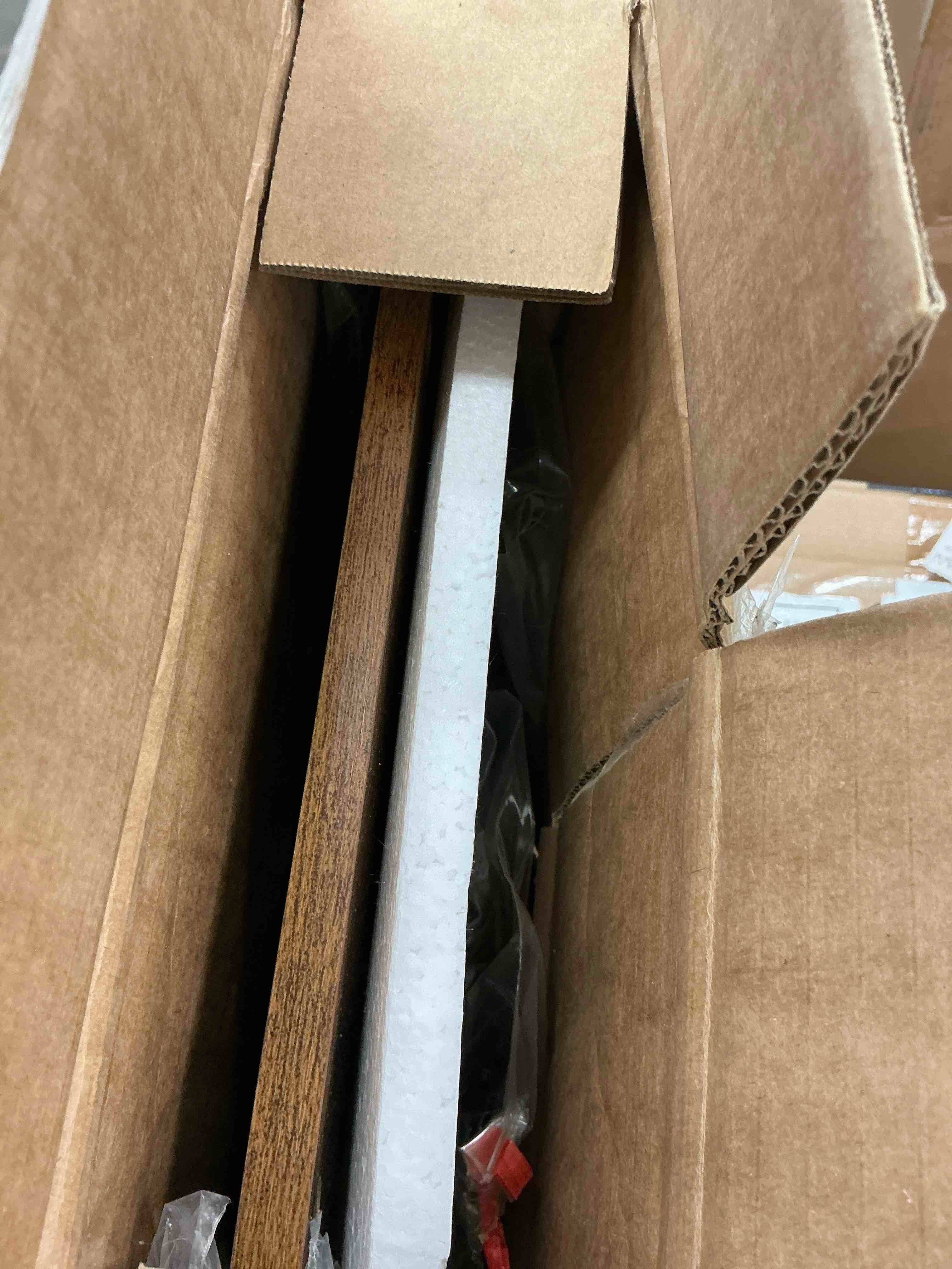 Condition photo showing New/Like New for edx 7 drawer dresser for bedroom, 47.2" fabric drawers with wood top metal frame, storage organizer for closet, hallway & living room, rustic brown