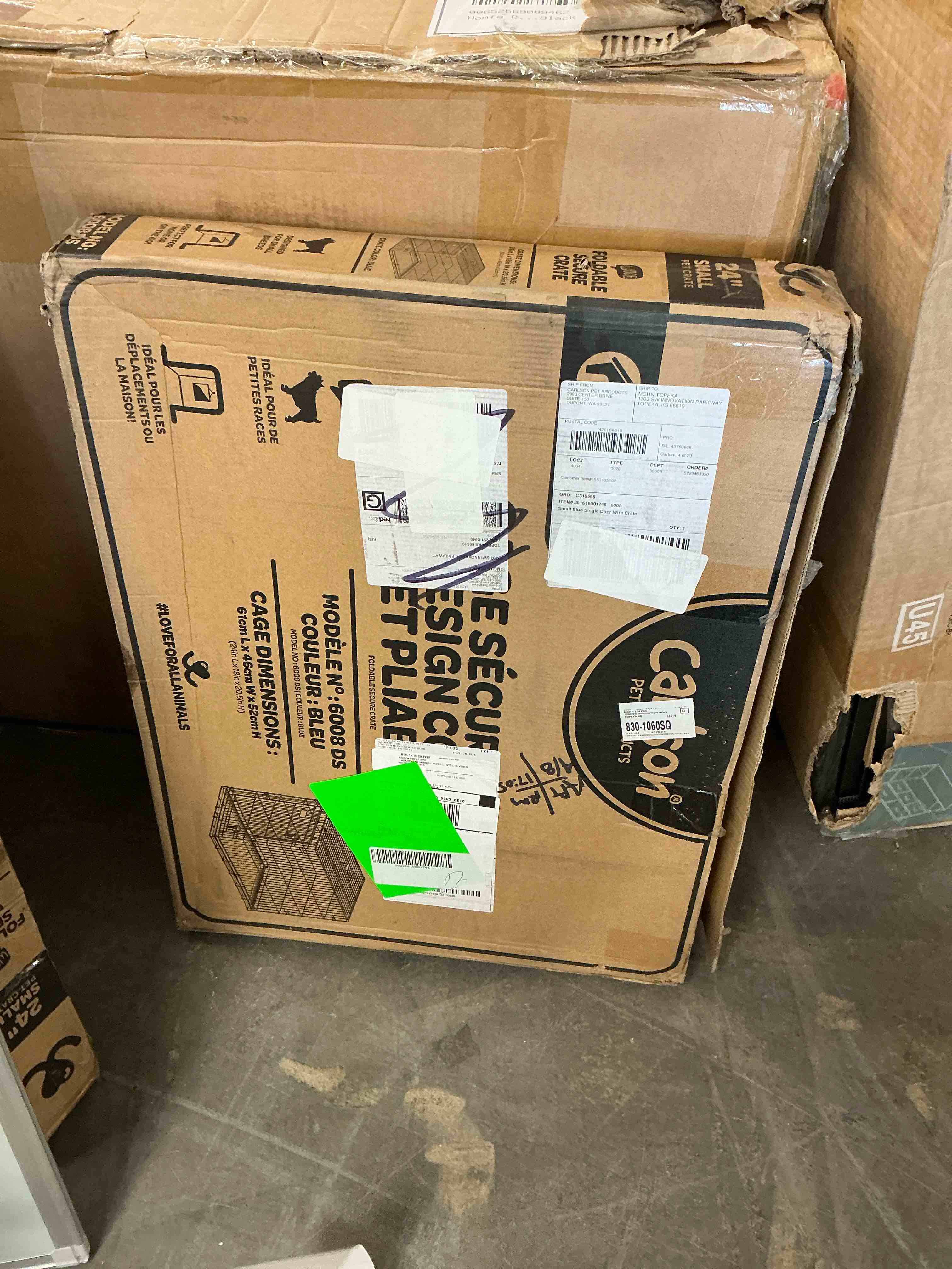 Condition photo showing Good Condition for carlson single door wire dog crate - blue s