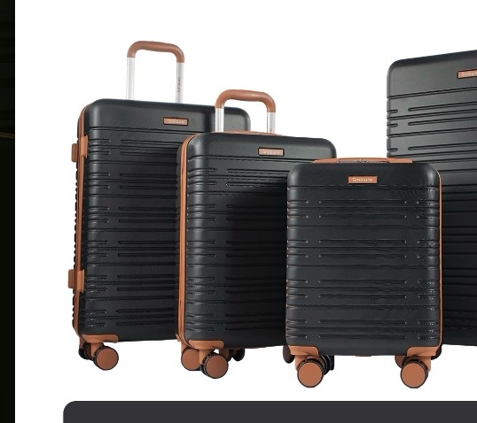 hardside luggage sets 3 piece, hardshell suitcase black 16 20 24 