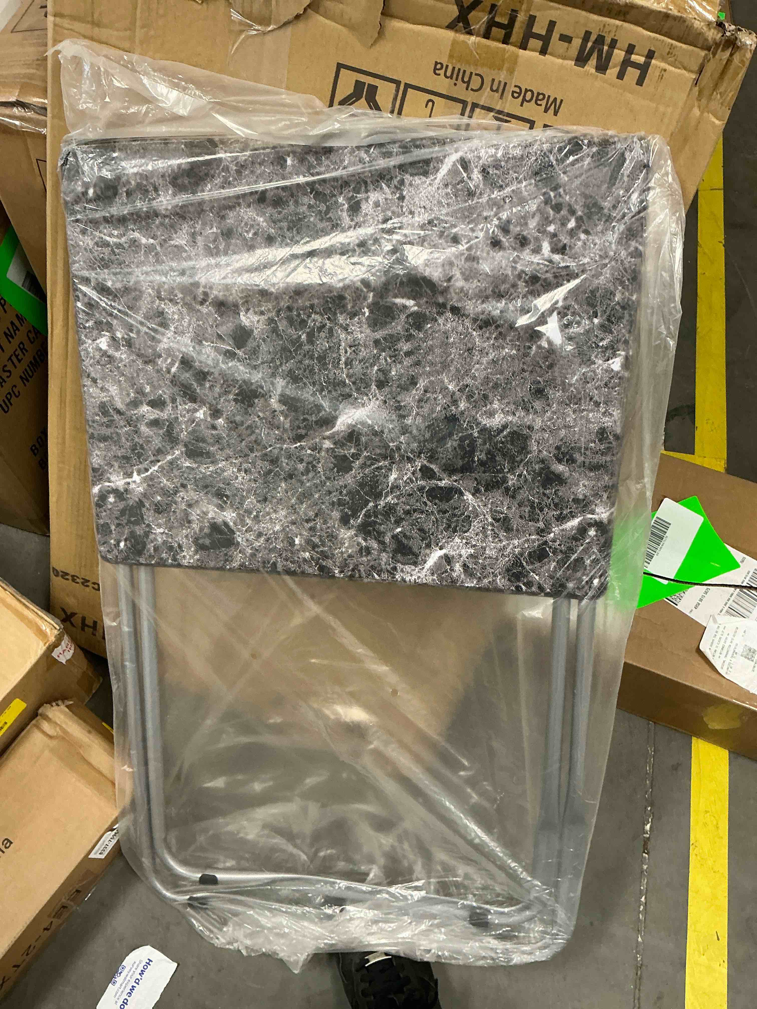 Condition photo showing Good Condition for portable folding tv tray/tv trays foldable dinner snack trays table, portable foldable table small sofa bedside tables with light weight, 15 x 18.9 x 26 in(black marble)