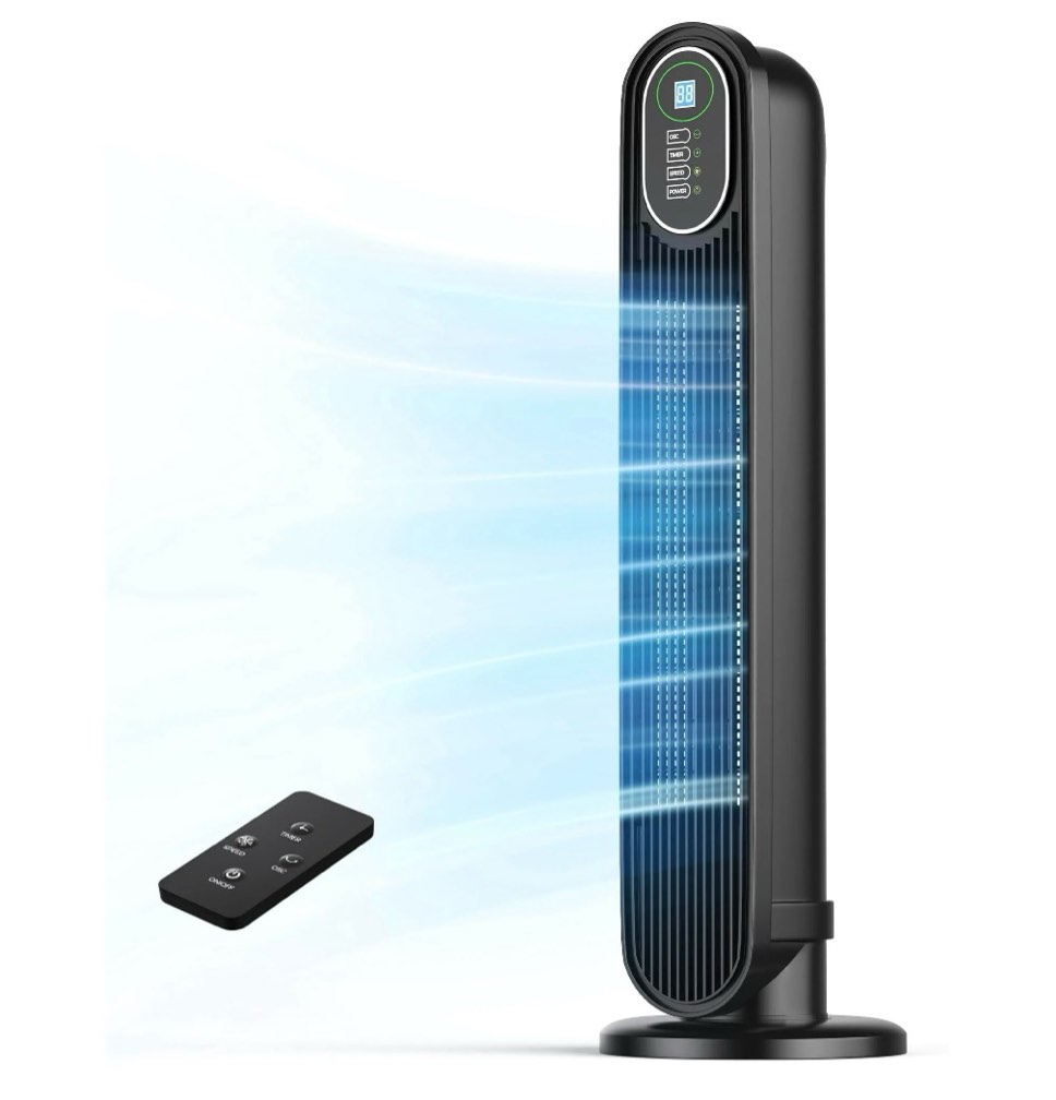 nftigb tower fan for home, oscillating quiet fans with remote, 9h timer, 3 speeds, 30inch, black, 2026, new