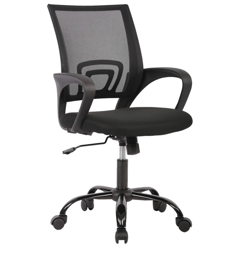 jonpony ergonomic office chair, lumbar support, adjustable height with armrests for adults,black