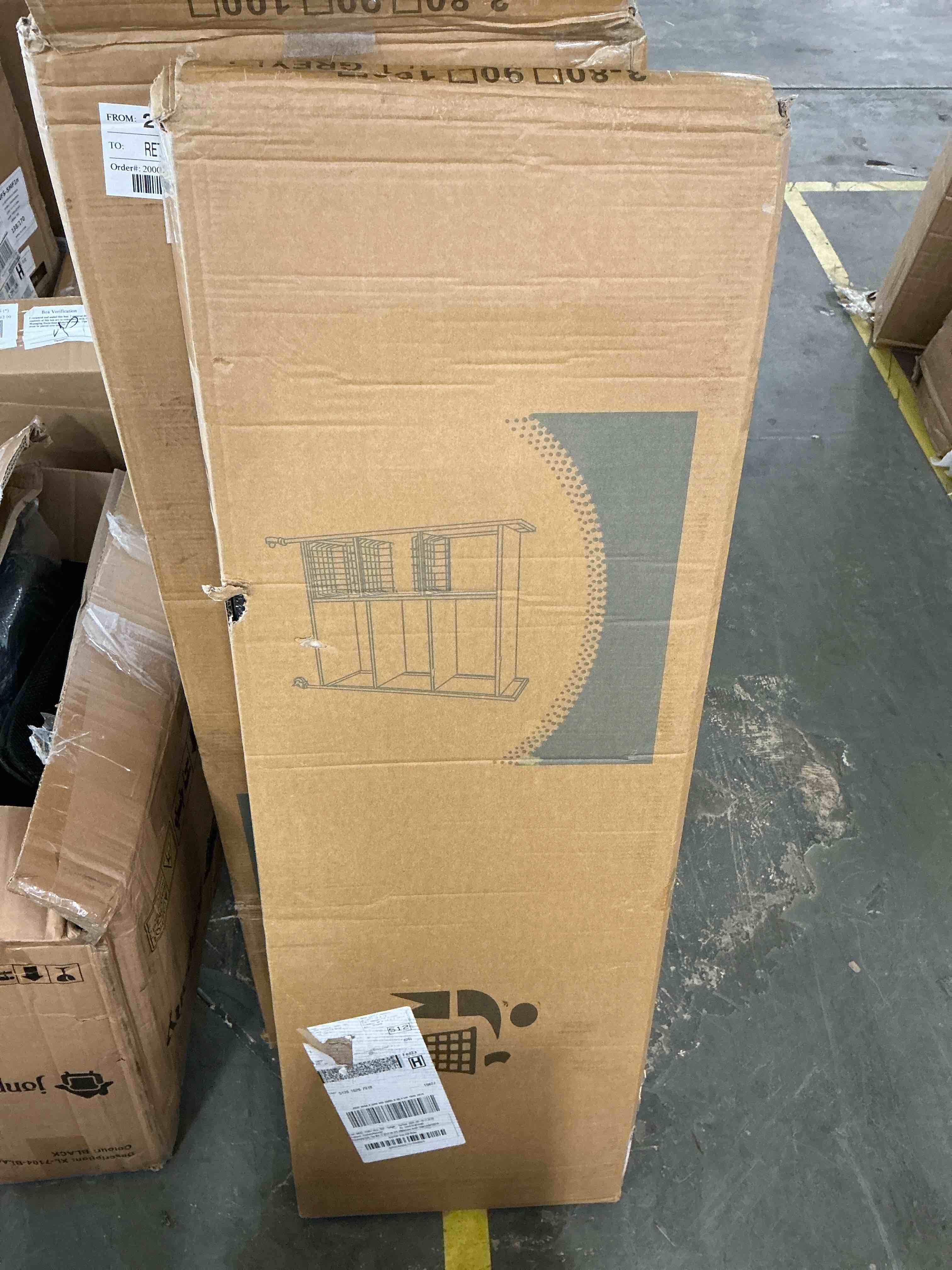 Condition photo showing New/Like New for movable wire rack, heavy-duty 4-tier storage shelf with 4 baskets and wheels, metal shelves organizer for kitchen, bathroom, office, garage, 39.37''l*12.59''w*53.14''h