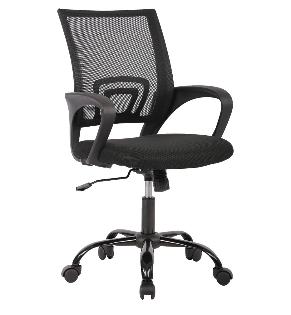 jonpony ergonomic office chair, lumbar support, adjustable height with armrests for adults,black