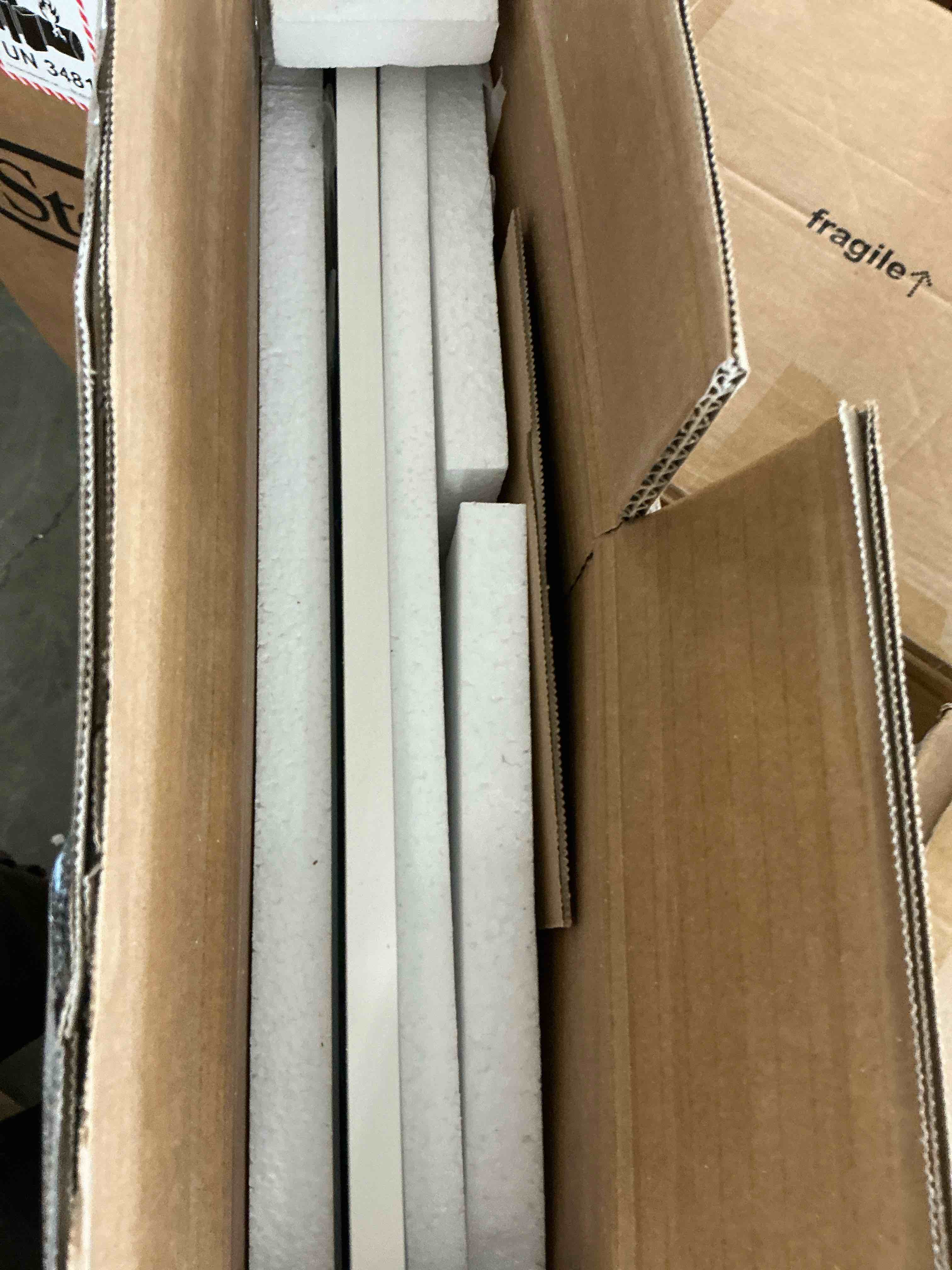 Condition photo showing New/Like New for 48 inch computer desk with 4 fabric drawers — home office desks with storage, writing desk with side hook, desk study/work table for bedroom and small space, white
